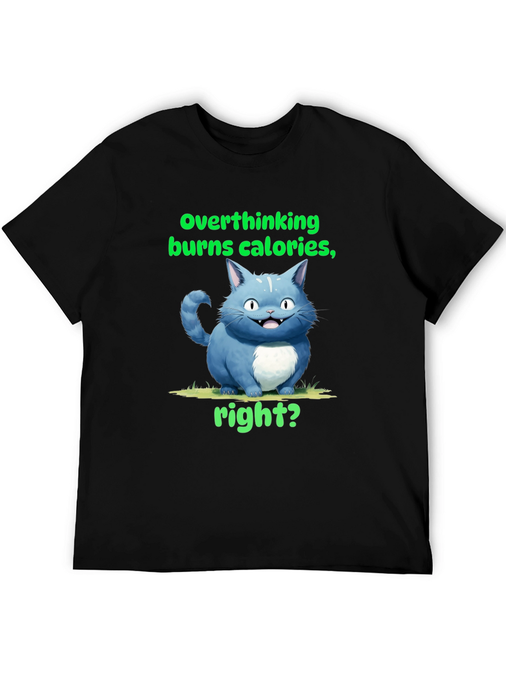 Overthinking Burns Calories T-Shirt Funny Cat Tee