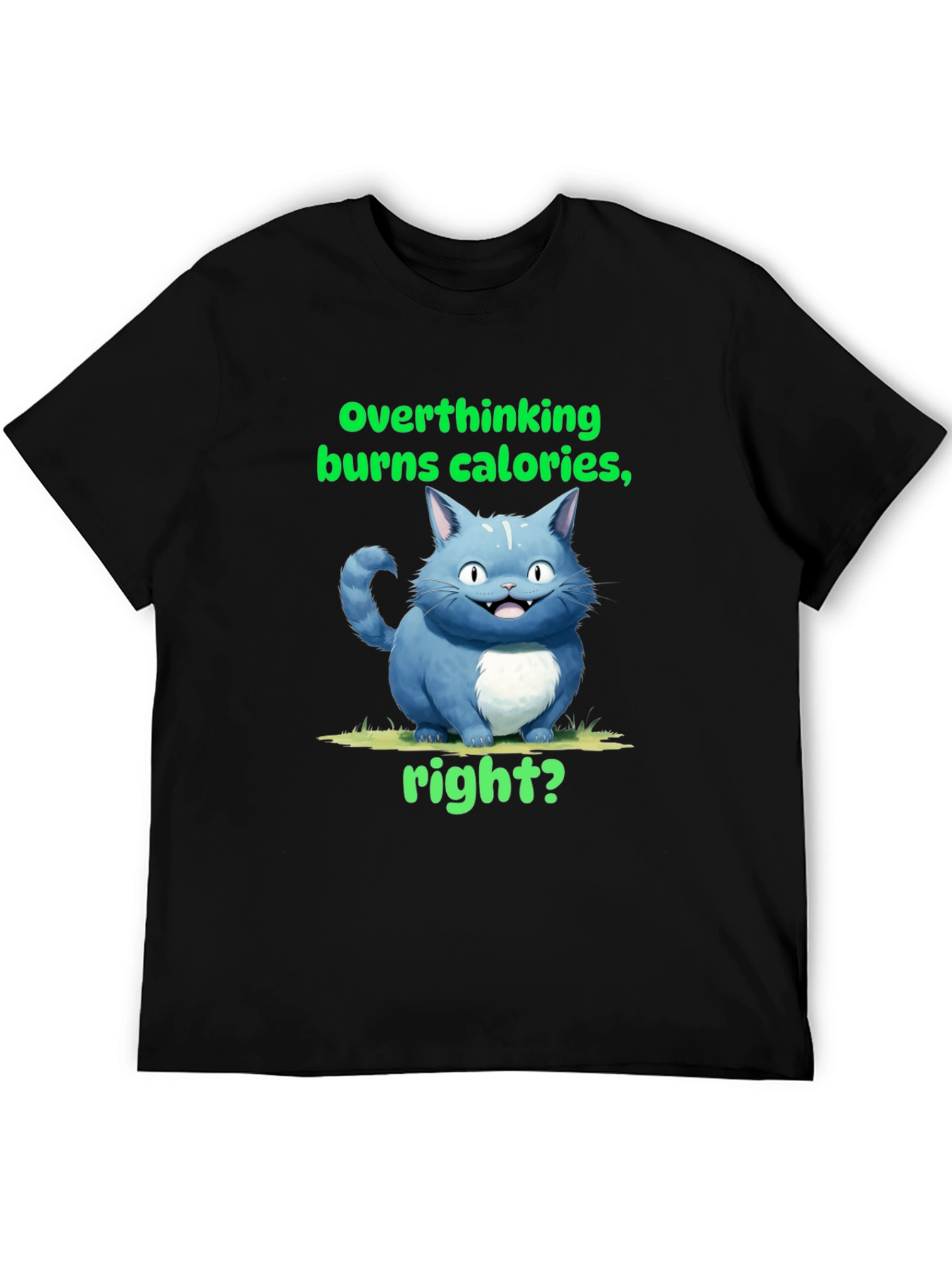 Overthinking Burns Calories T-Shirt Funny Cat Tee
