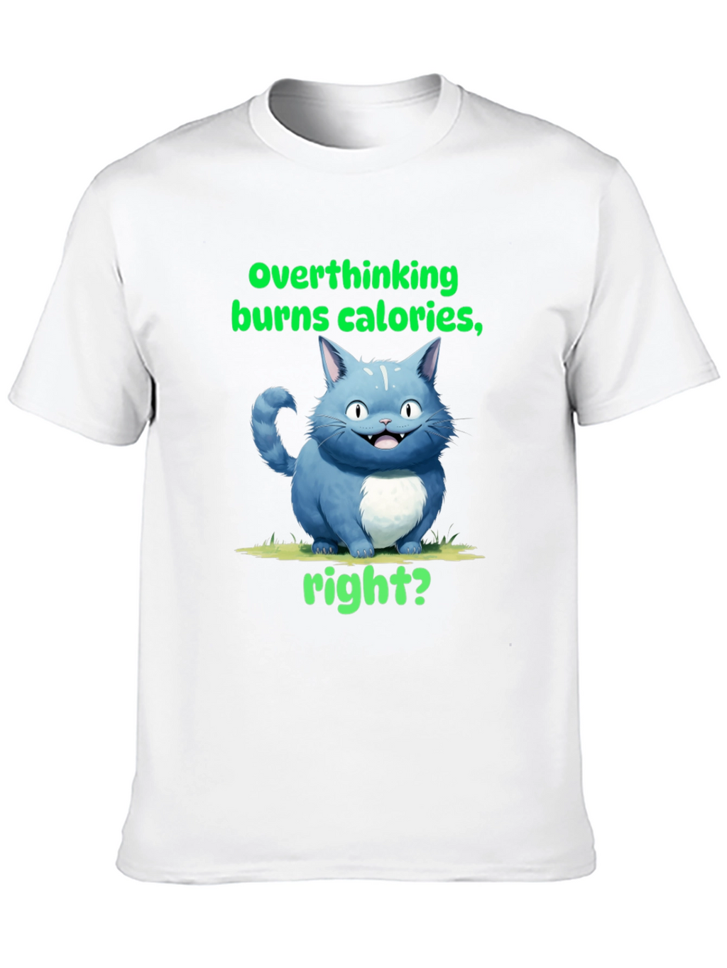 Overthinking Burns Calories T-Shirt Funny Cat Tee