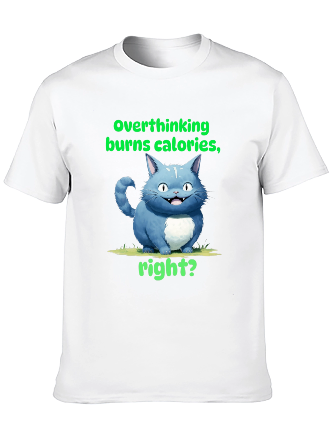 Overthinking Burns Calories T-Shirt Funny Cat Tee