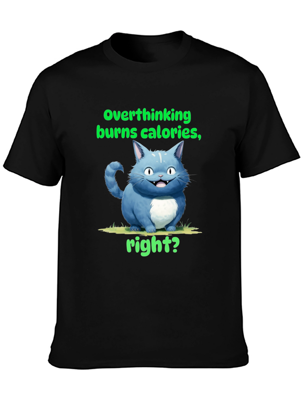Overthinking Burns Calories T-Shirt Funny Cat Tee