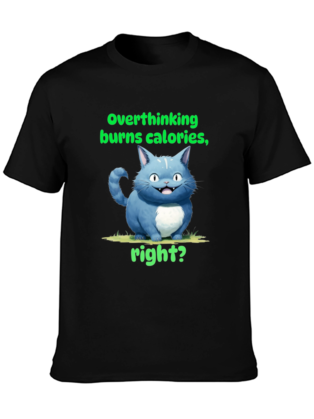 Overthinking Burns Calories T-Shirt Funny Cat Tee