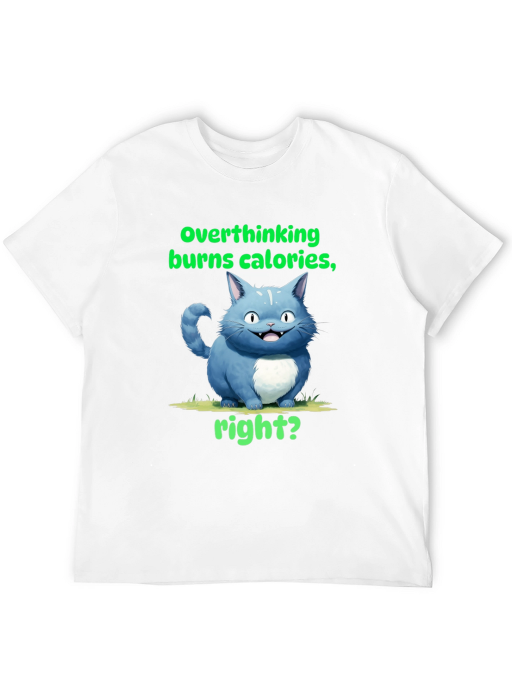 Overthinking Burns Calories T-Shirt Funny Cat Tee