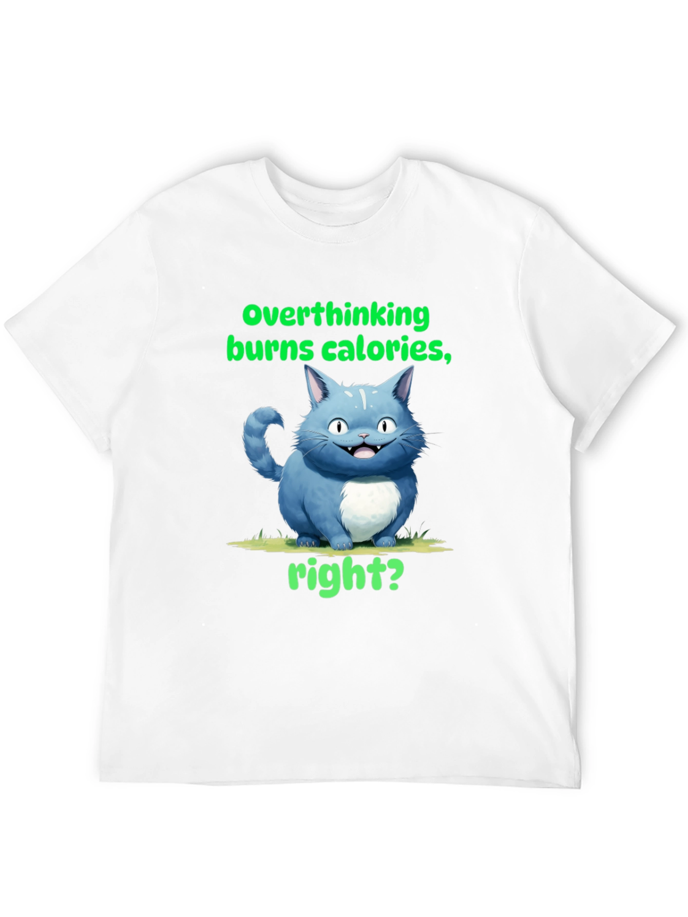 Overthinking Burns Calories T-Shirt Funny Cat Tee
