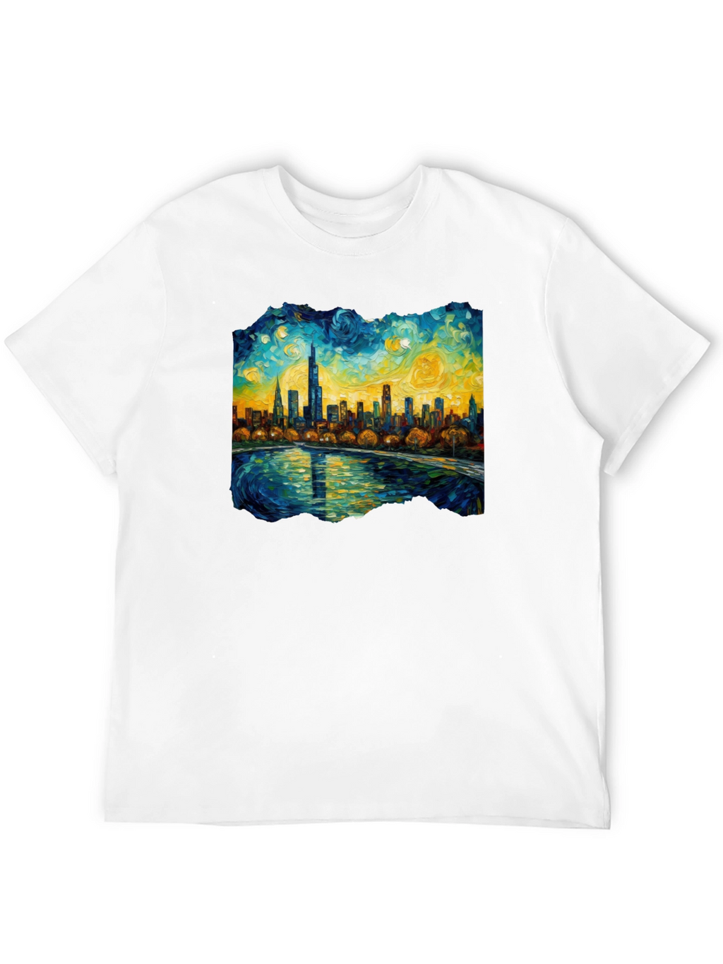 Starry Night Chicago Skyline Graphic Tee