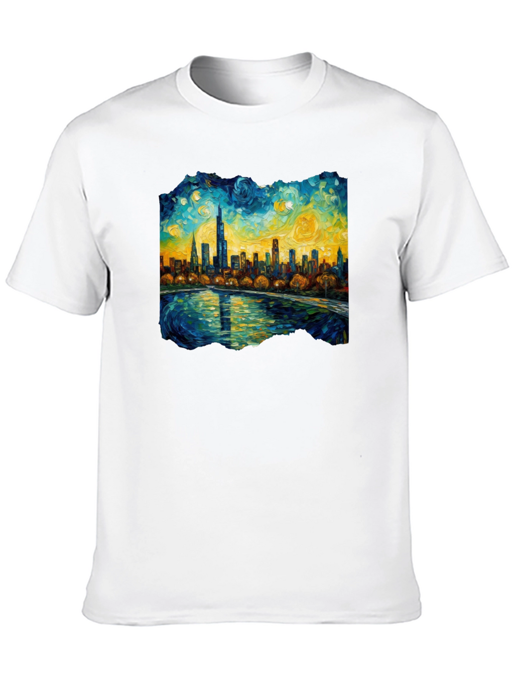 Starry Night Chicago Skyline Graphic Tee