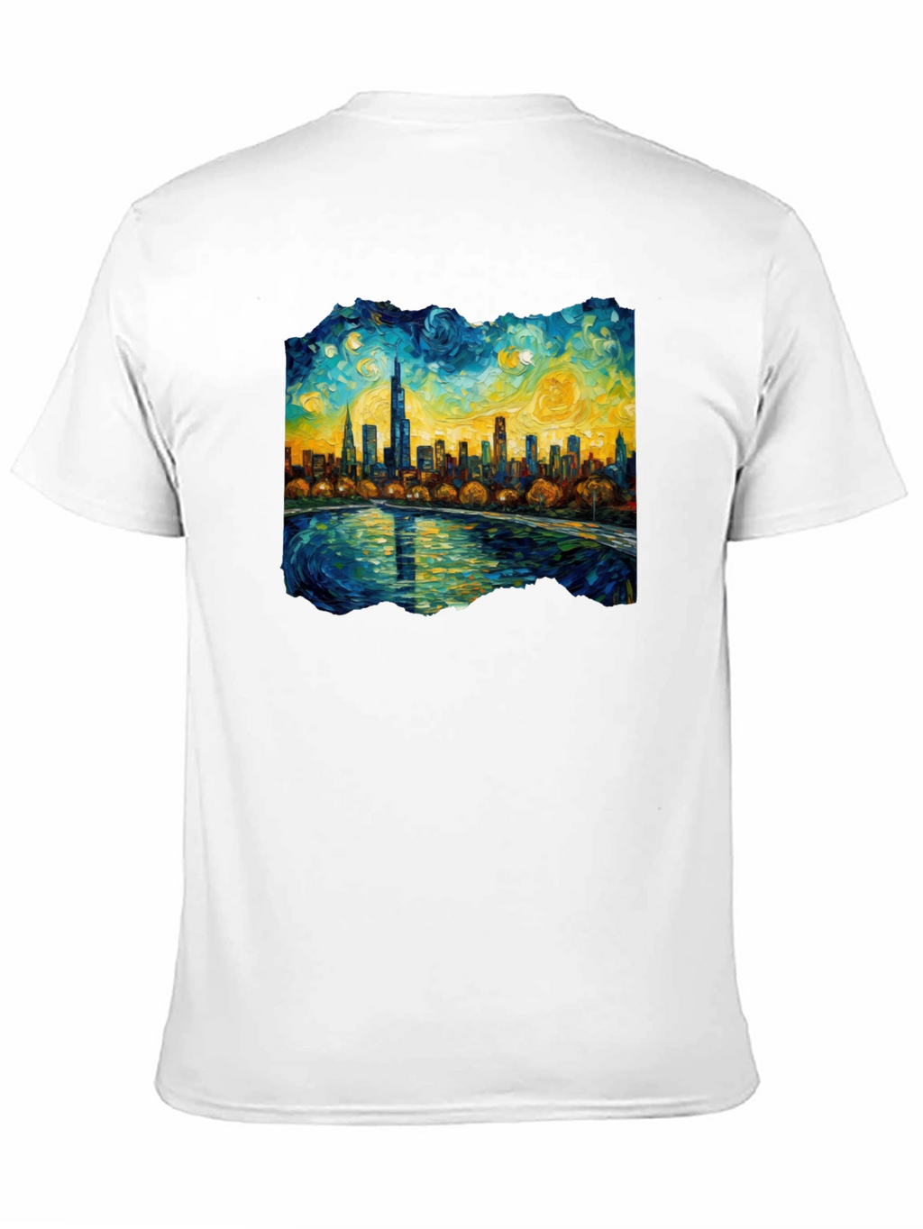 Starry Night Chicago Skyline Graphic Tee