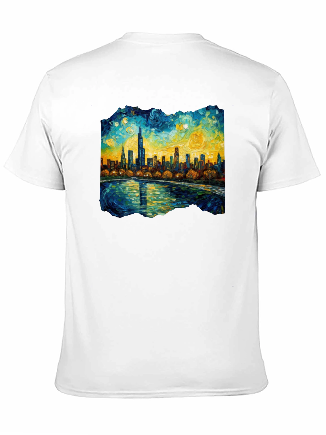 Starry Night Chicago Skyline Graphic Tee