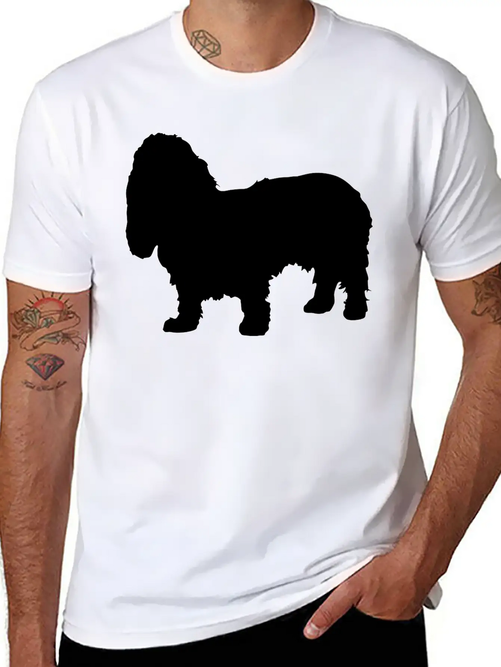 Vector Dog Silhouette Relaxed Everyday Tee – Lightweight And Durable Cotton