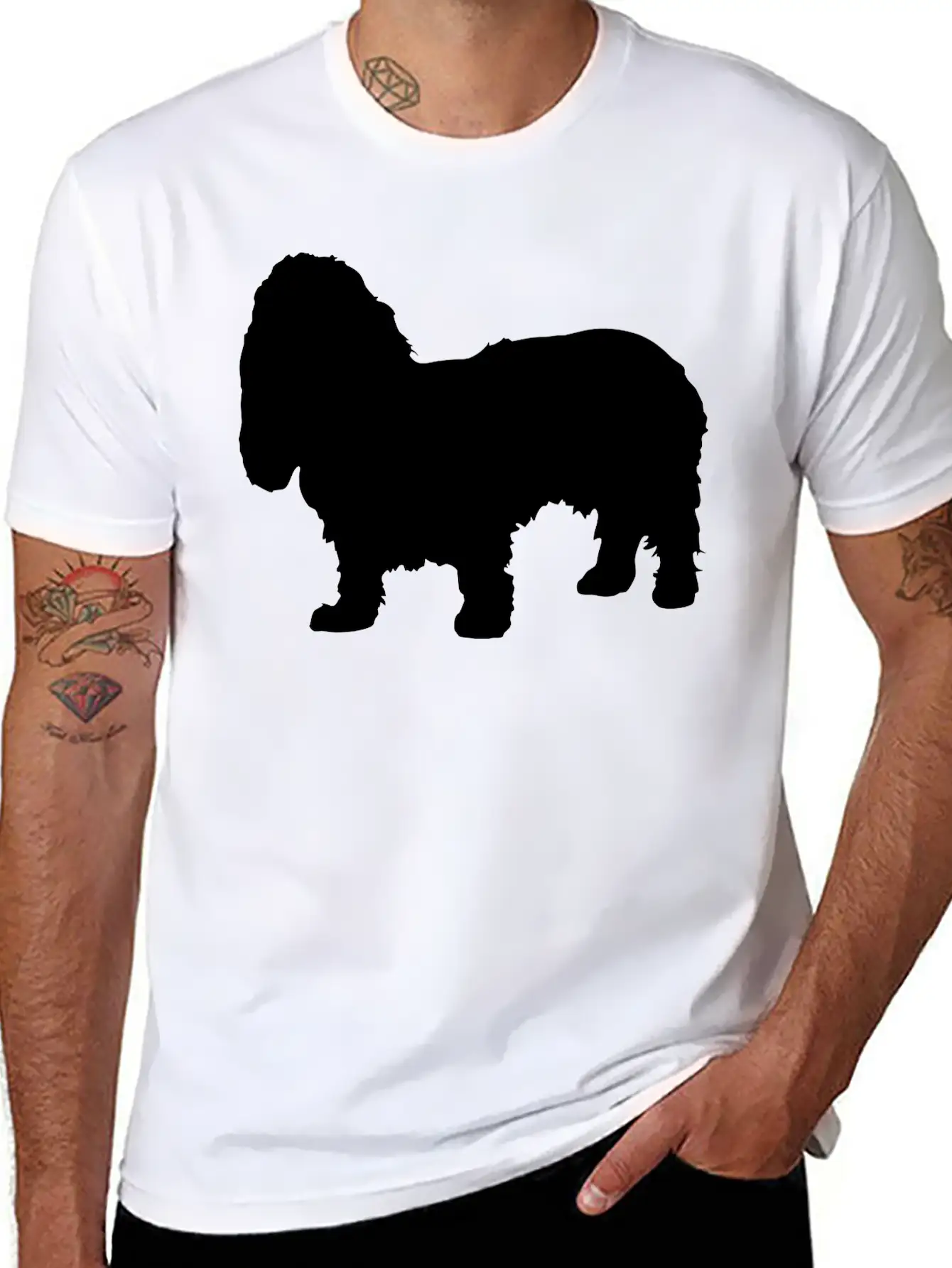 Vector Dog Silhouette Relaxed Everyday Tee – Lightweight And Durable Cotton
