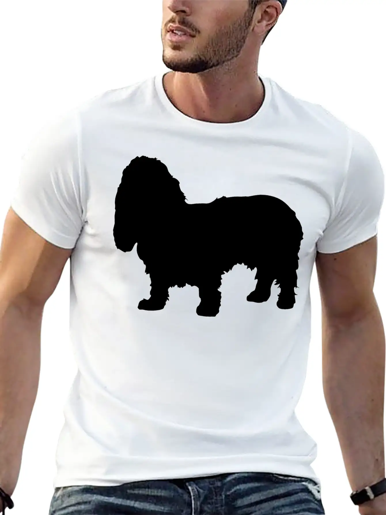 Vector Dog Silhouette Relaxed Everyday Tee – Lightweight And Durable Cotton