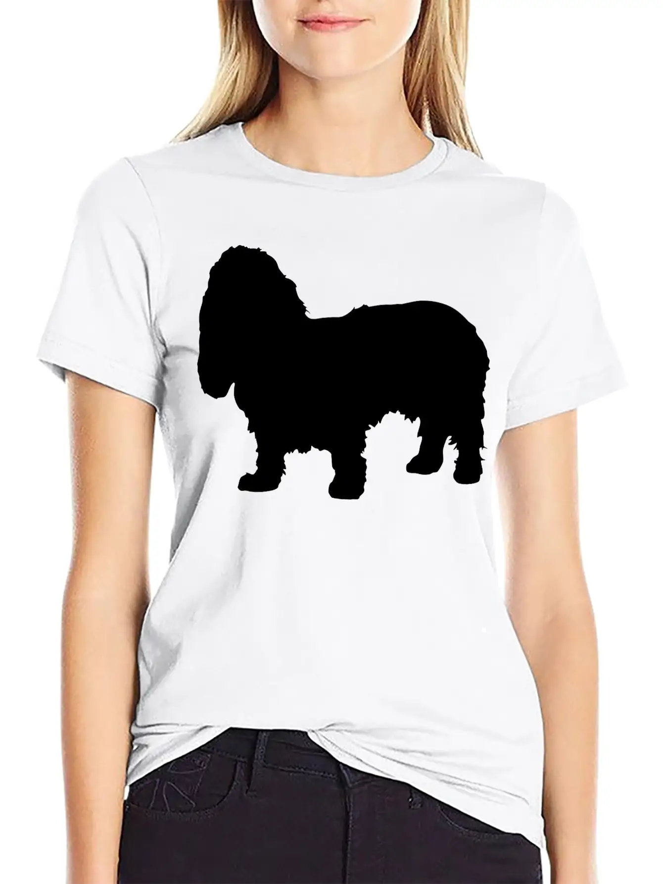Vector Dog Silhouette Relaxed Everyday Tee – Lightweight And Durable Cotton