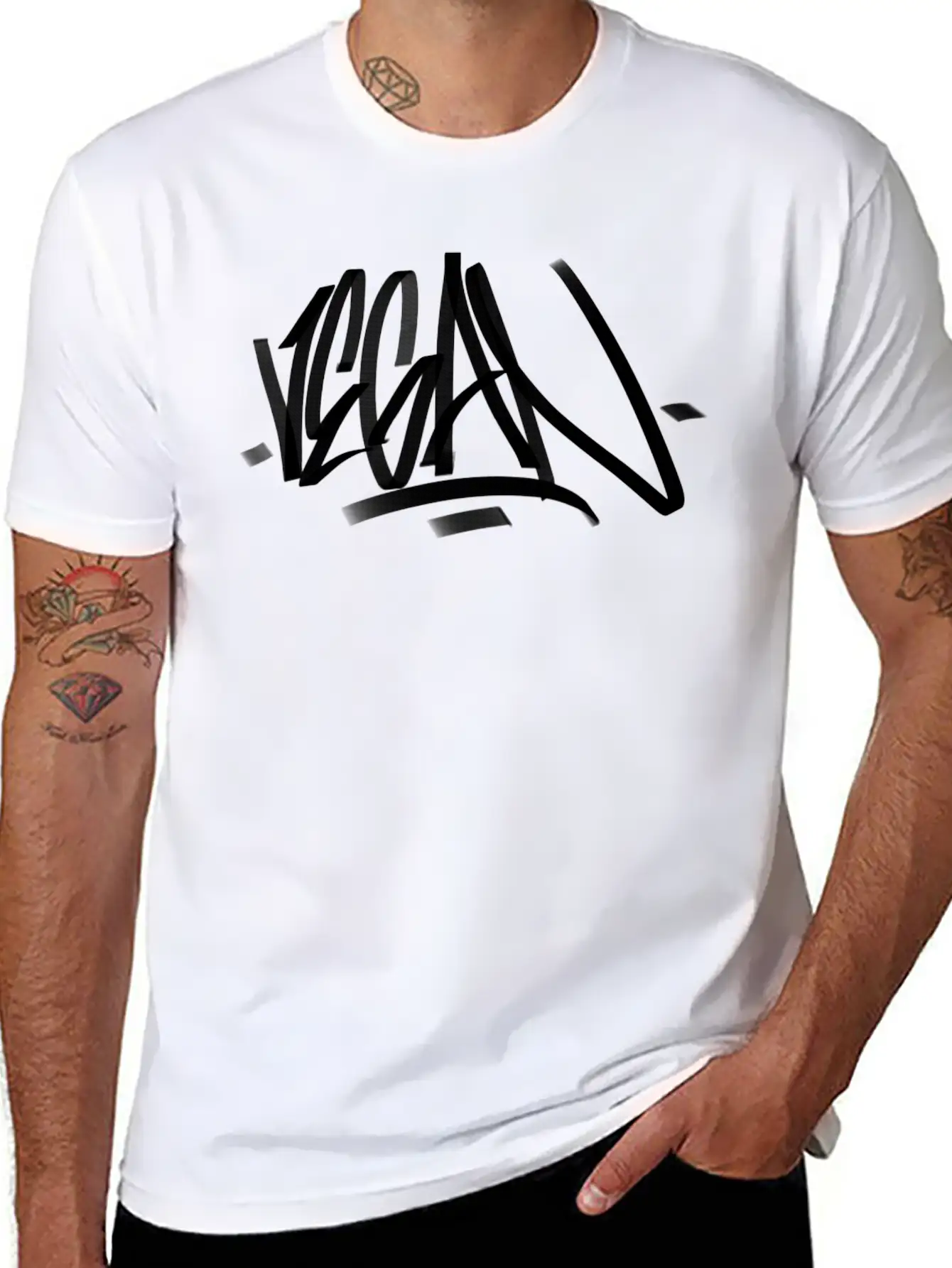 Vegan Graffiti Writing Original Classic Cotton Tee – Unisex Comfort For Any Season