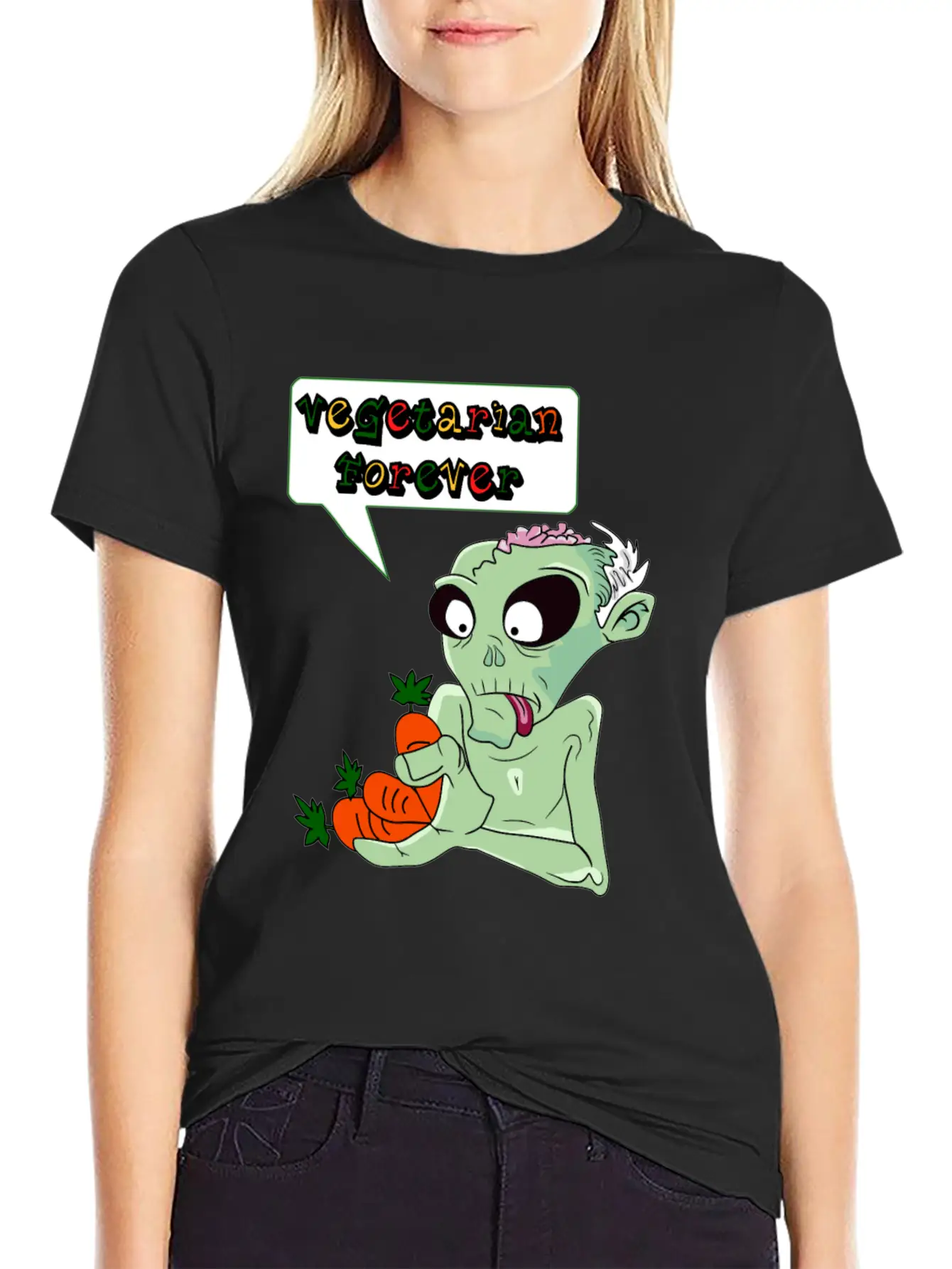 Vegan Veggie Zombie Birthday Present Idea Basic Graphic T-Shirt – Daily Comfort In Soft Cotton