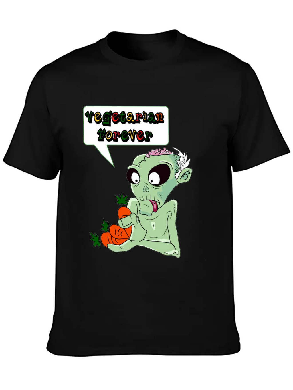 Vegan Veggie Zombie Birthday Present Idea Basic Graphic T-Shirt – Daily Comfort In Soft Cotton