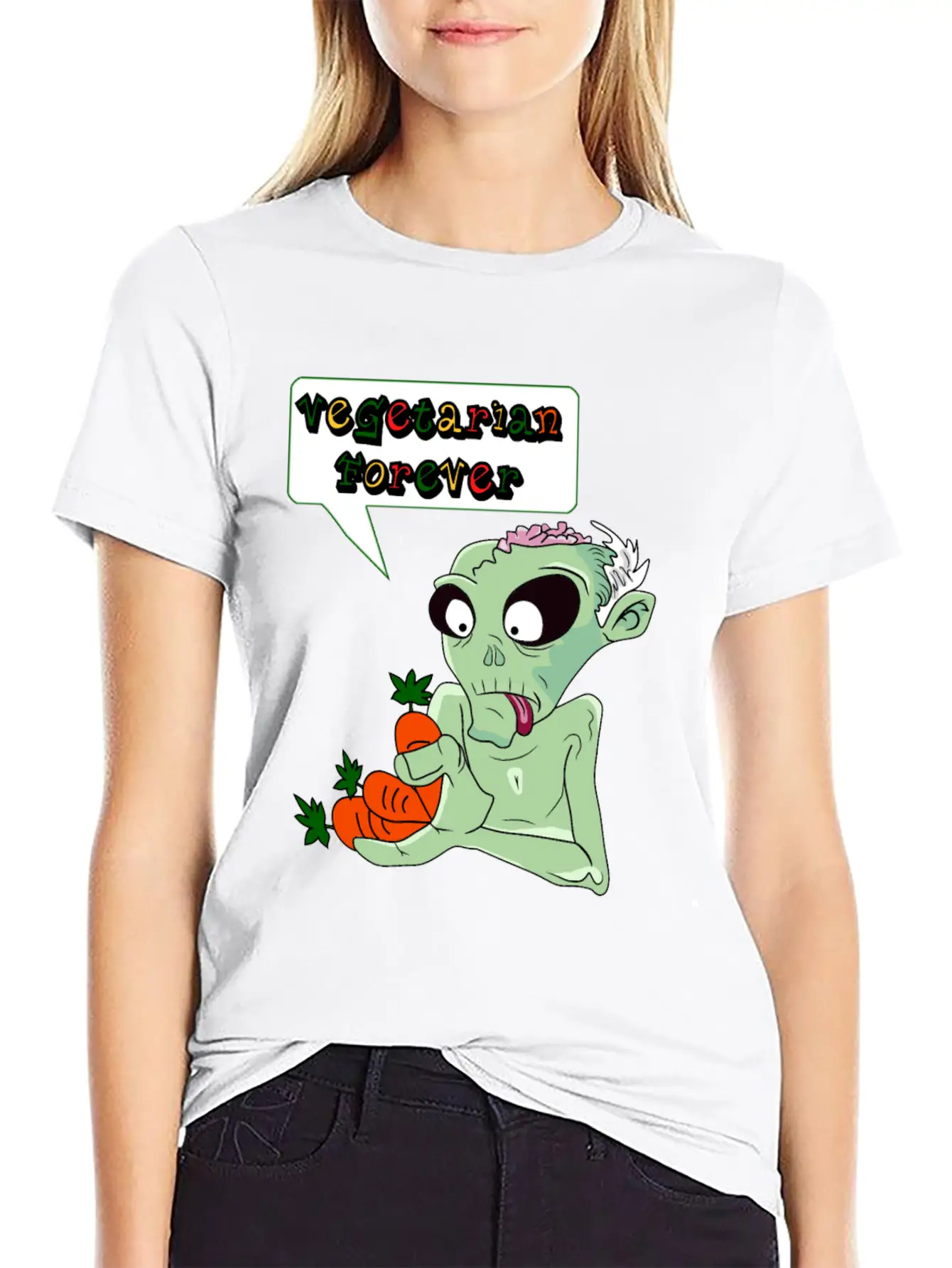 Vegan Veggie Zombie Birthday Present Idea Basic Graphic T-Shirt – Daily Comfort In Soft Cotton