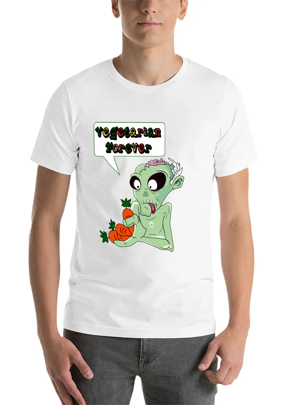 Vegan Veggie Zombie Birthday Present Idea Basic Graphic T-Shirt – Daily Comfort In Soft Cotton