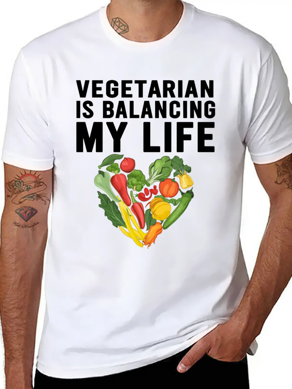 Vegetarian Balancing My Life Classic Cotton Tee – Unisex Comfort For Any Season