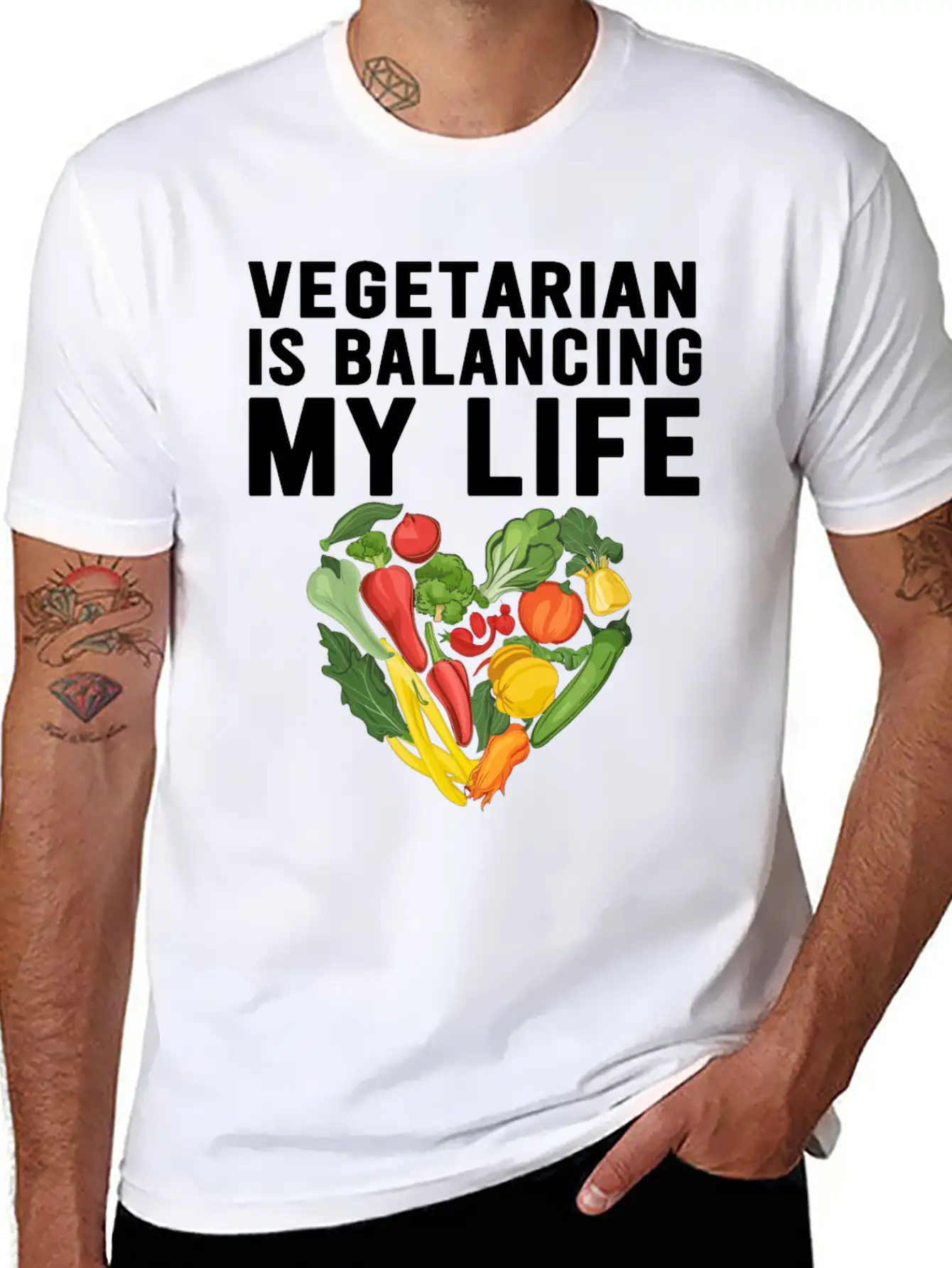 Vegetarian Balancing My Life Classic Cotton Tee – Unisex Comfort For Any Season