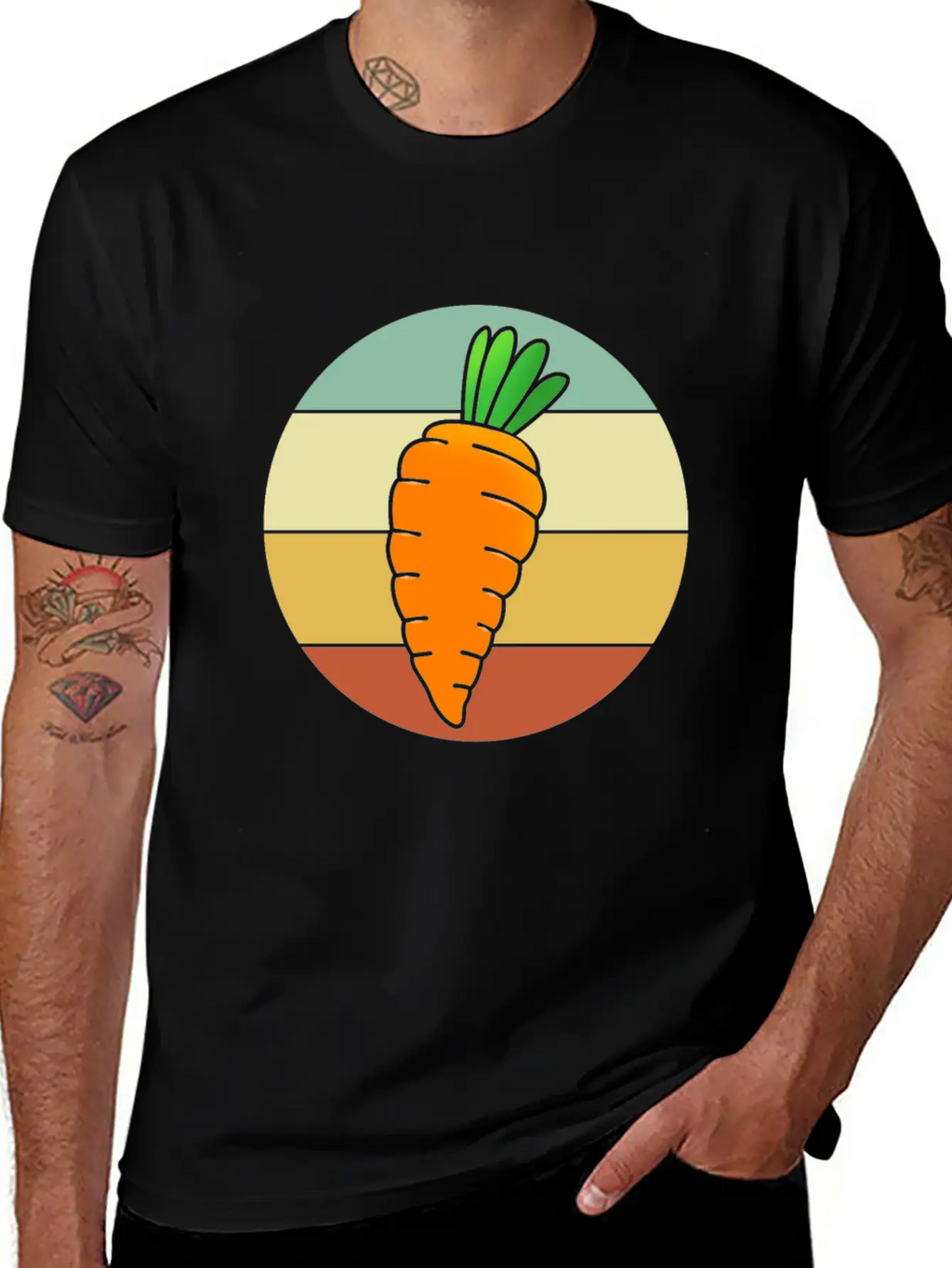 Vegetarian For Women Retro Carrot Classic Cotton Tee – Unisex Comfort For Any Season