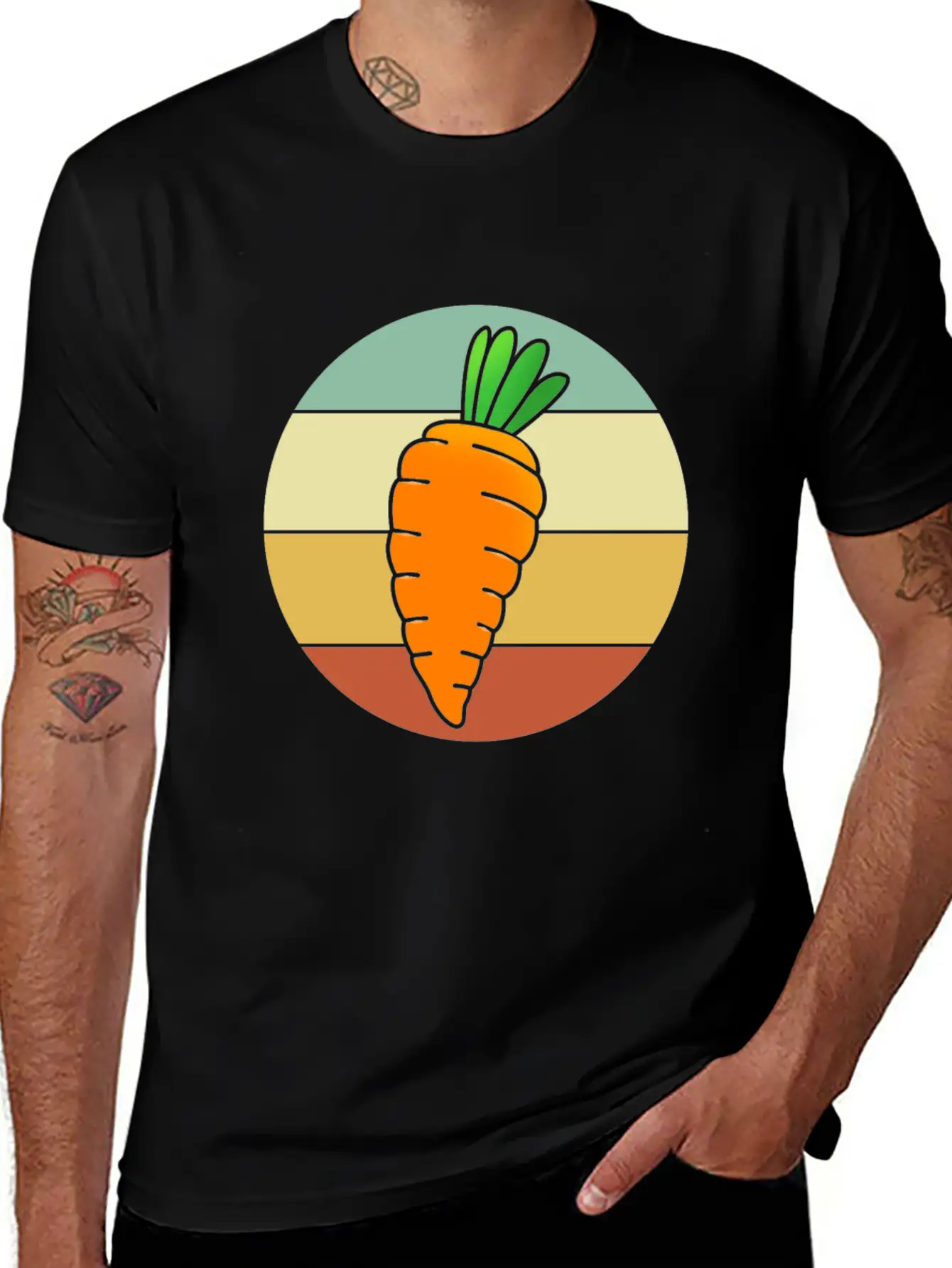 Vegetarian For Women Retro Carrot Classic Cotton Tee – Unisex Comfort For Any Season