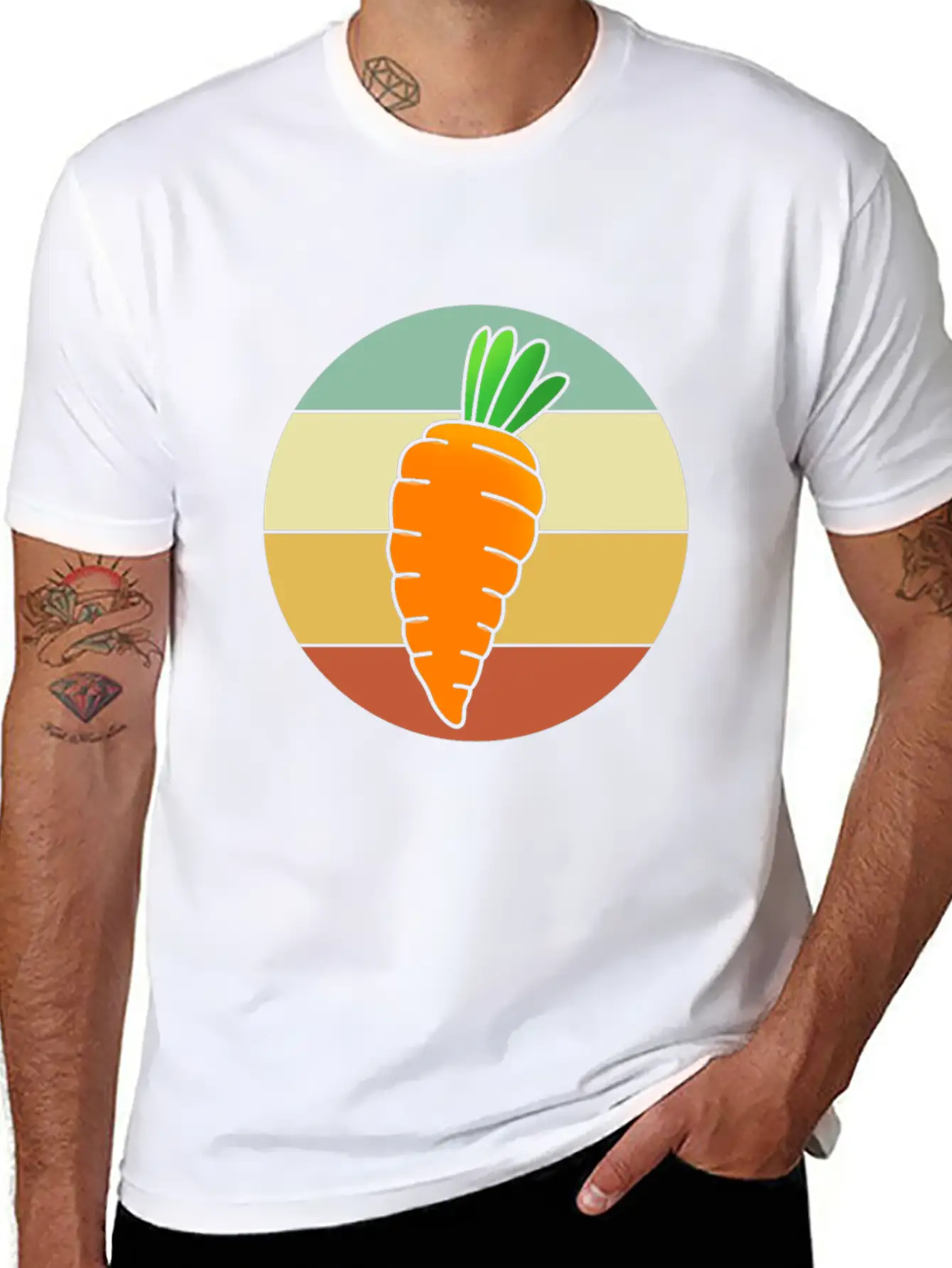 Vegetarian For Women Retro Carrot Classic Cotton Tee – Unisex Comfort For Any Season