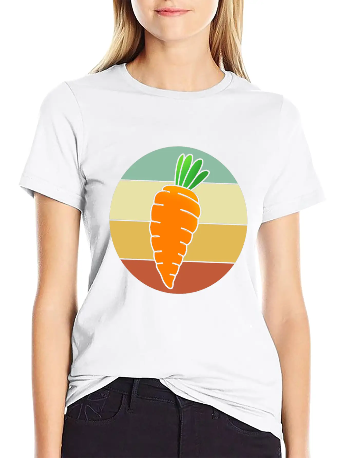 Vegetarian For Women Retro Carrot Classic Cotton Tee – Unisex Comfort For Any Season