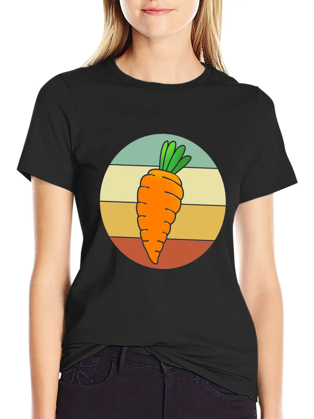 Vegetarian For Women Retro Carrot Classic Cotton Tee – Unisex Comfort For Any Season