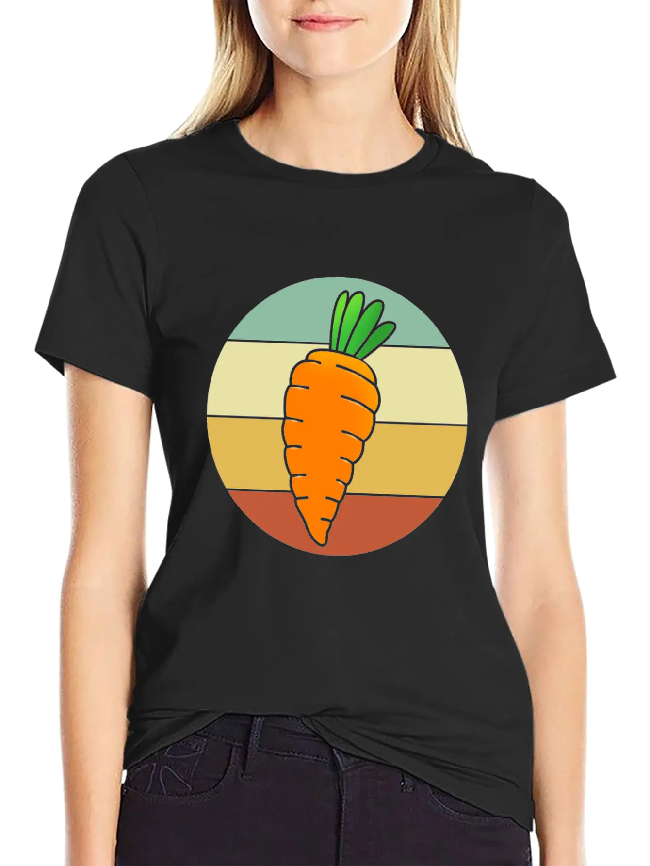 Vegetarian For Women Retro Carrot Classic Cotton Tee – Unisex Comfort For Any Season