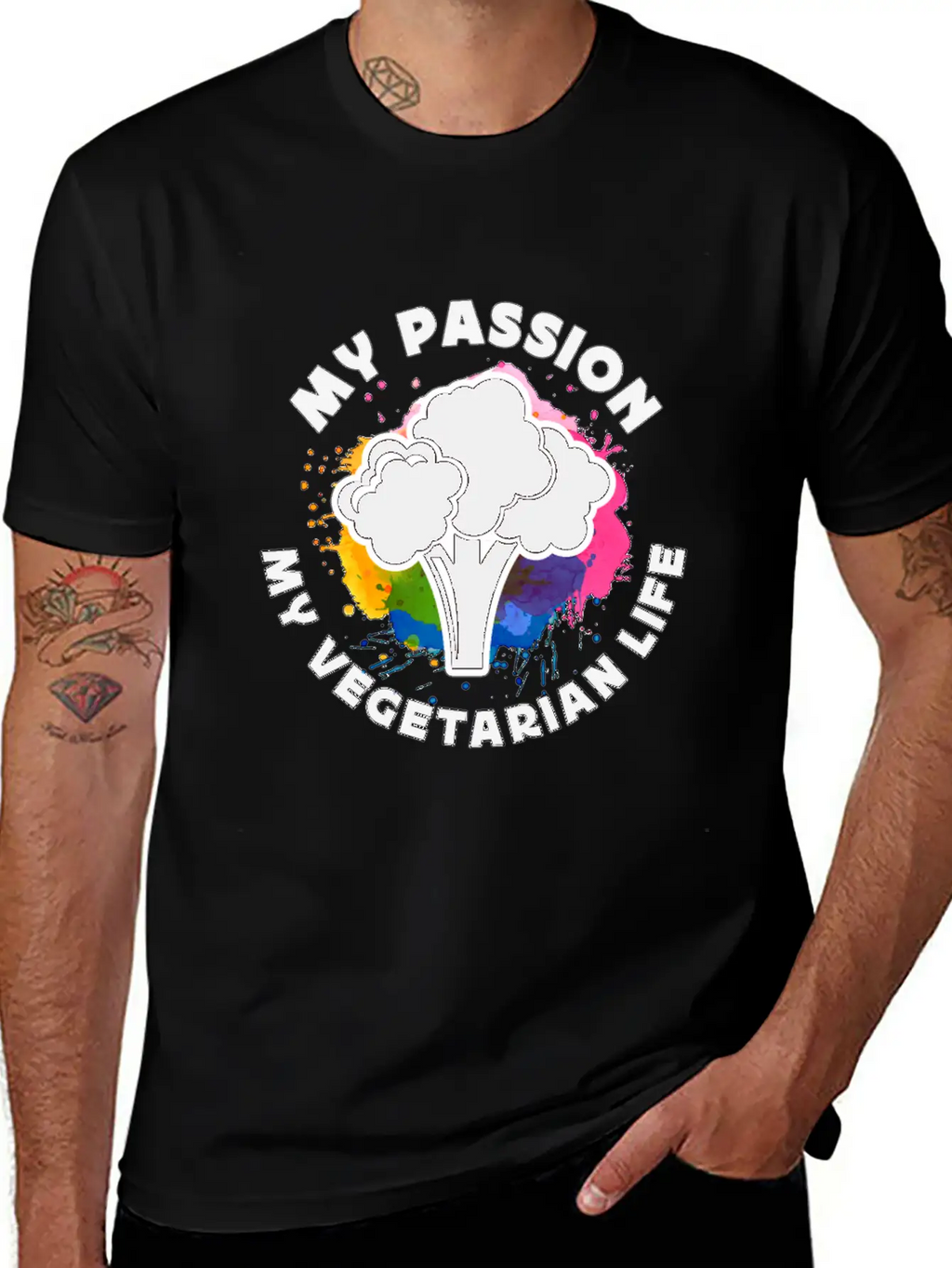 Vegetarian My Passion My Vegetarian Healthy Eating Breathable Soft Cotton T-Shirt – Timeless Casual Look