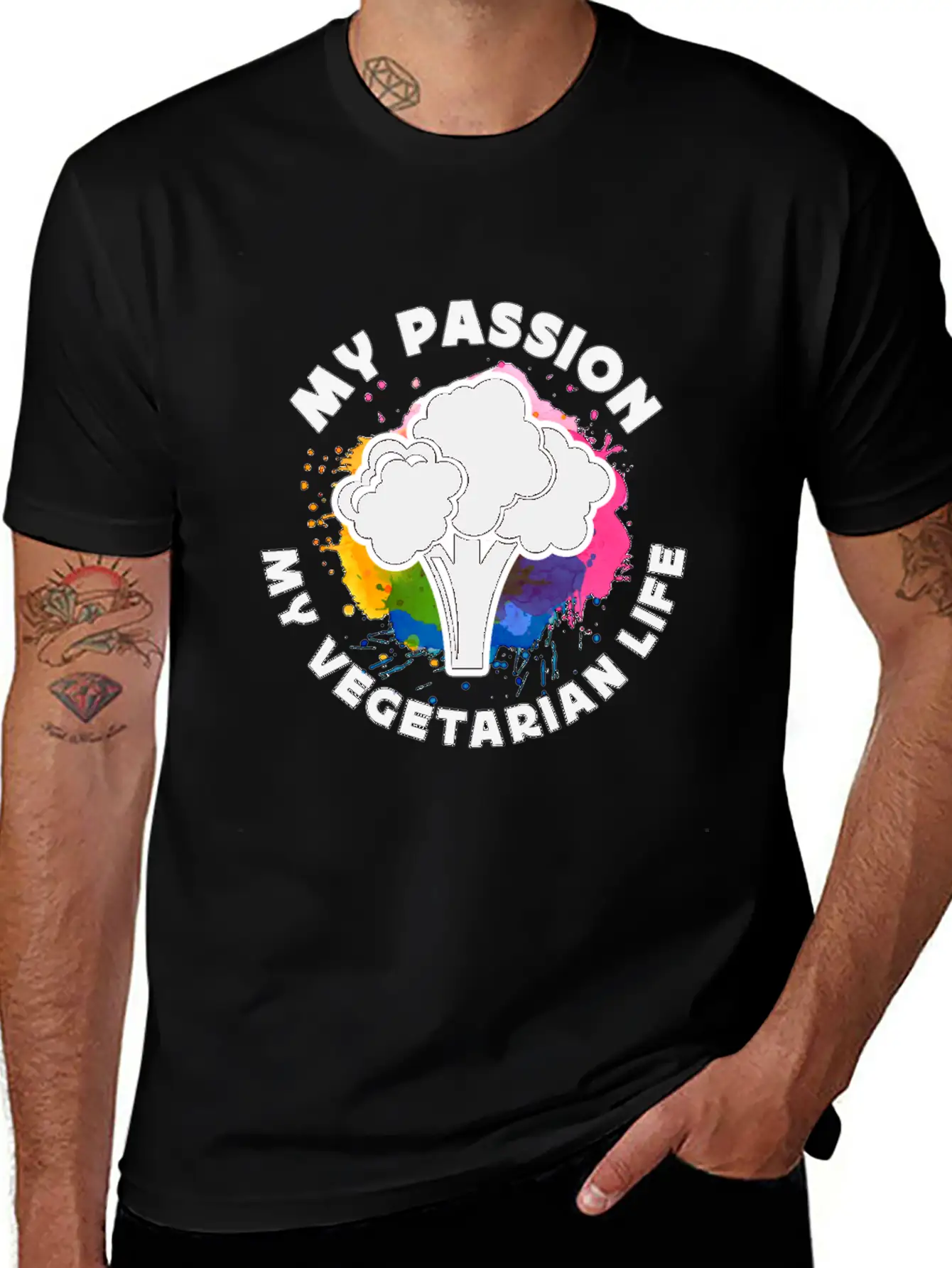 Vegetarian My Passion My Vegetarian Healthy Eating Breathable Soft Cotton T-Shirt – Timeless Casual Look