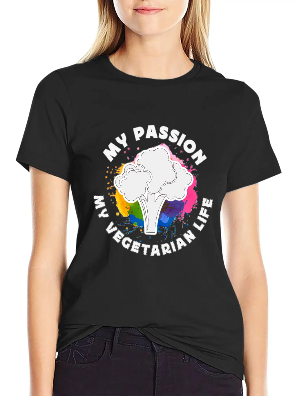 Vegetarian My Passion My Vegetarian Healthy Eating Breathable Soft Cotton T-Shirt – Timeless Casual Look