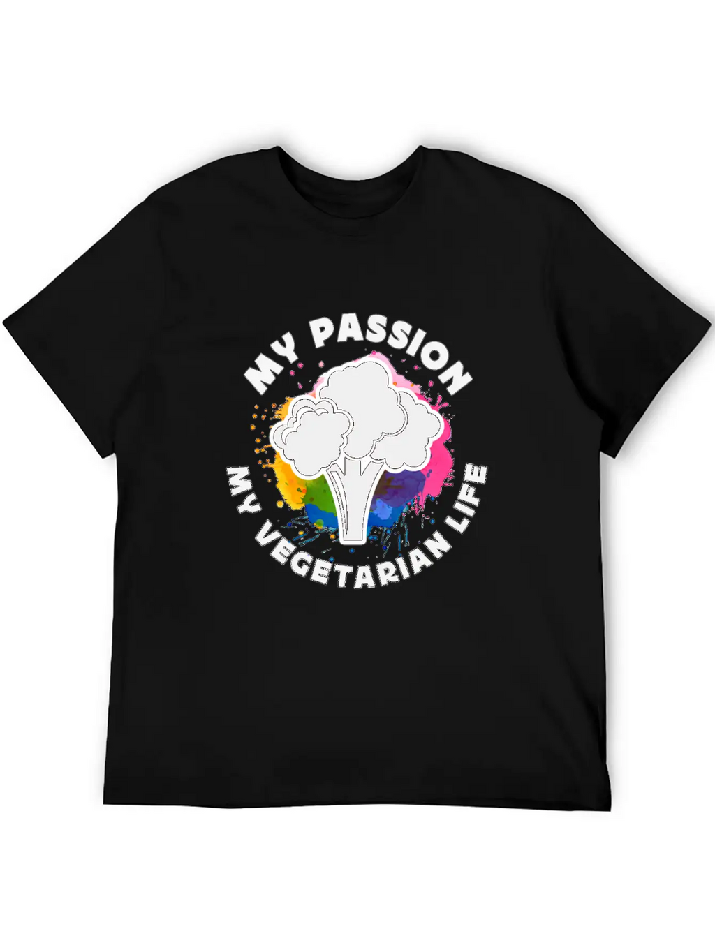 Vegetarian My Passion My Vegetarian Healthy Eating Breathable Soft Cotton T-Shirt – Timeless Casual Look