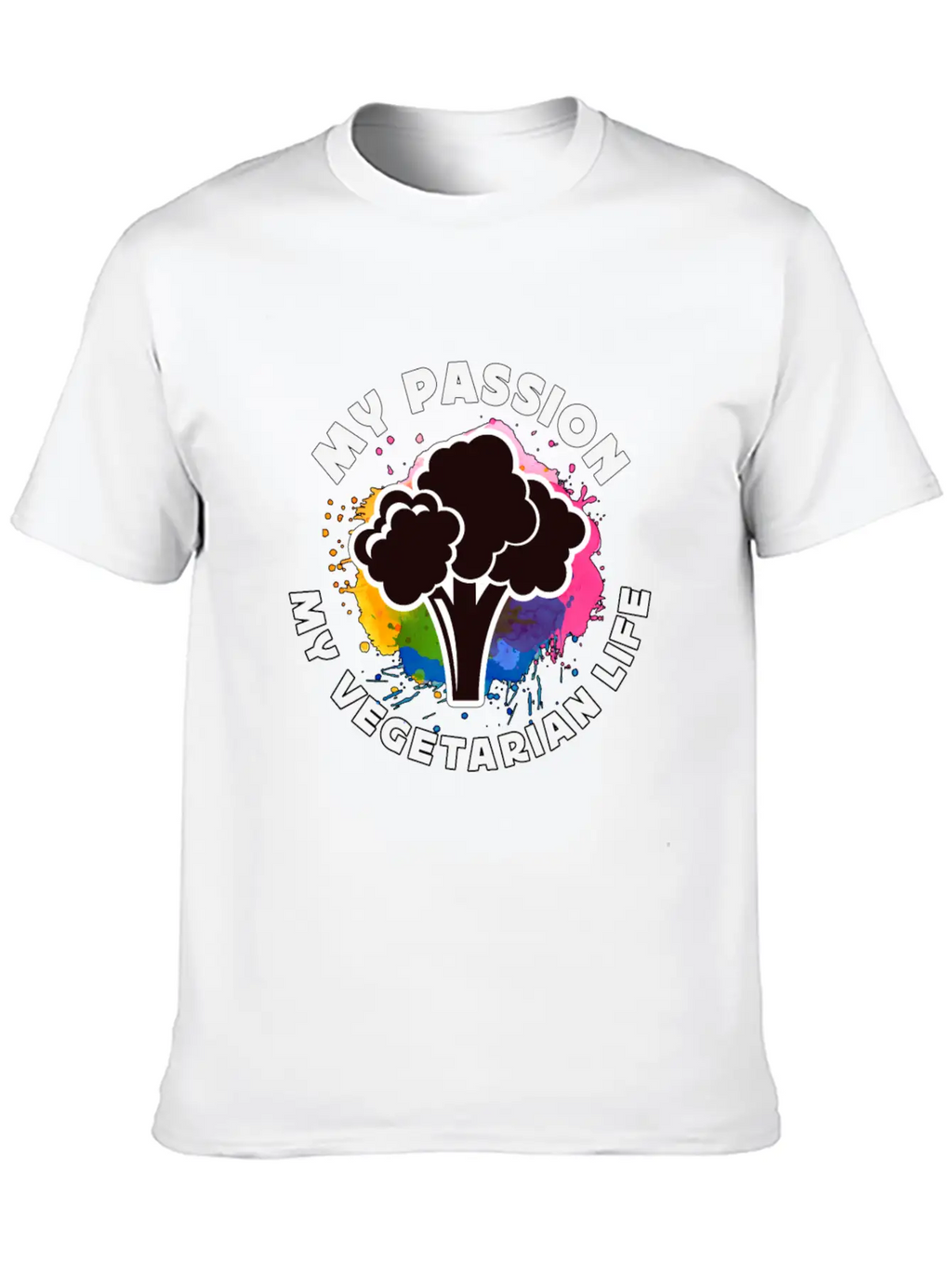 Vegetarian My Passion My Vegetarian Healthy Eating Breathable Soft Cotton T-Shirt – Timeless Casual Look