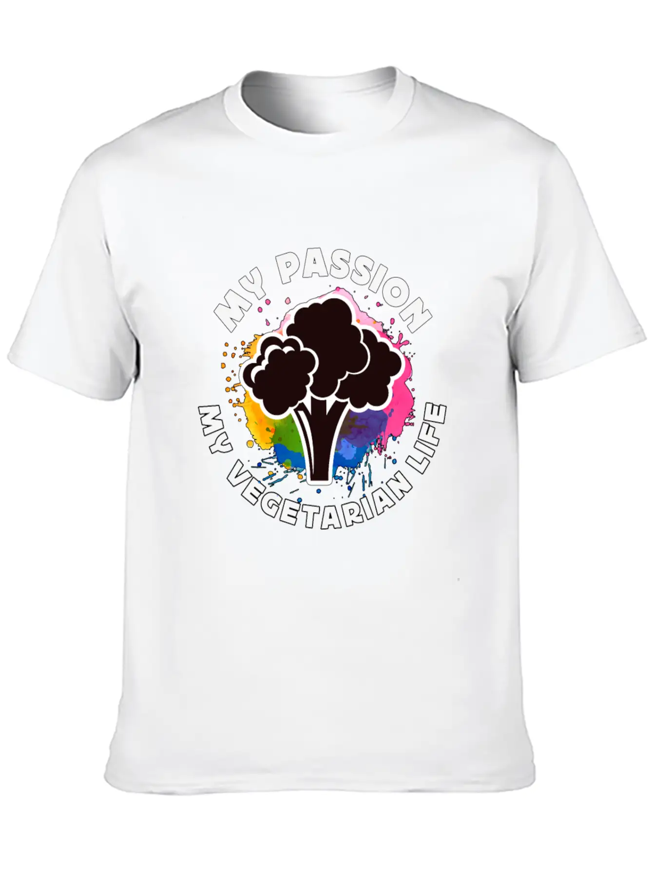 Vegetarian My Passion My Vegetarian Healthy Eating Breathable Soft Cotton T-Shirt – Timeless Casual Look