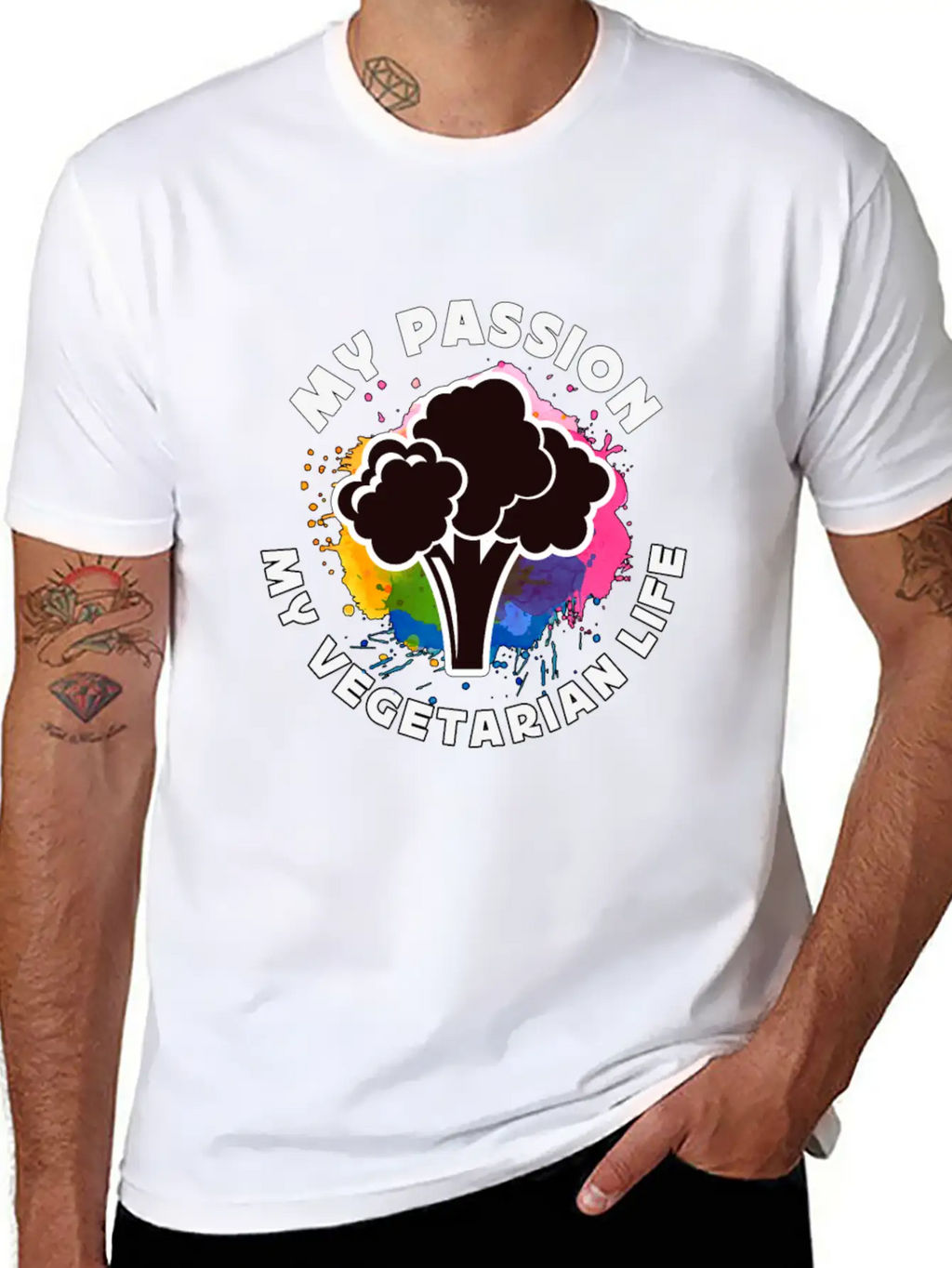 Vegetarian My Passion My Vegetarian Healthy Eating Breathable Soft Cotton T-Shirt – Timeless Casual Look