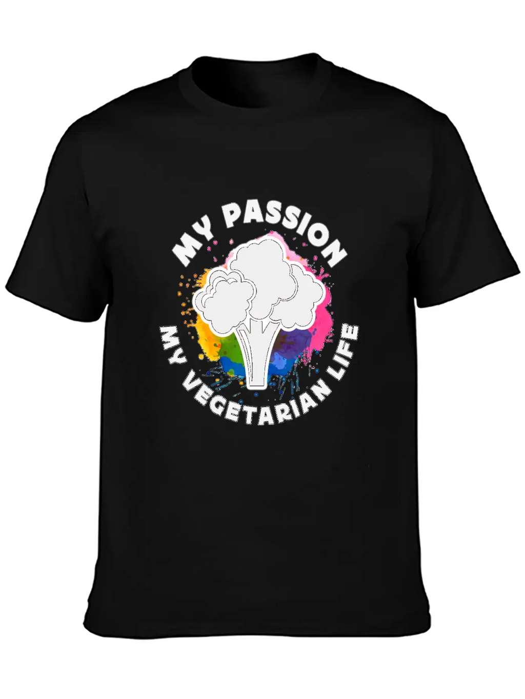 Vegetarian My Passion My Vegetarian Healthy Eating Breathable Soft Cotton T-Shirt – Timeless Casual Look