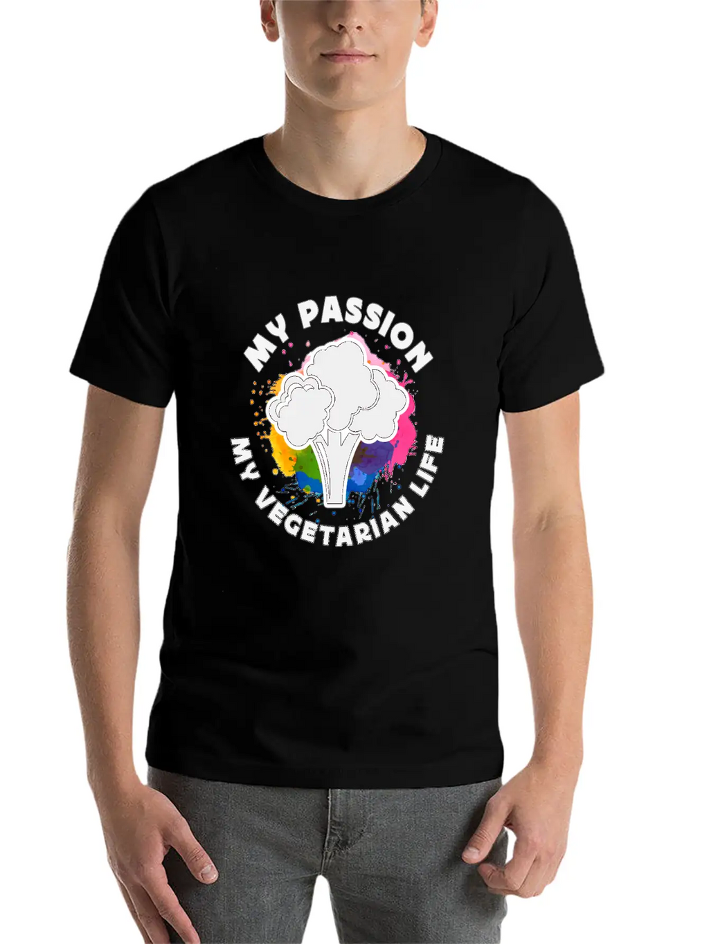 Vegetarian My Passion My Vegetarian Healthy Eating Breathable Soft Cotton T-Shirt – Timeless Casual Look