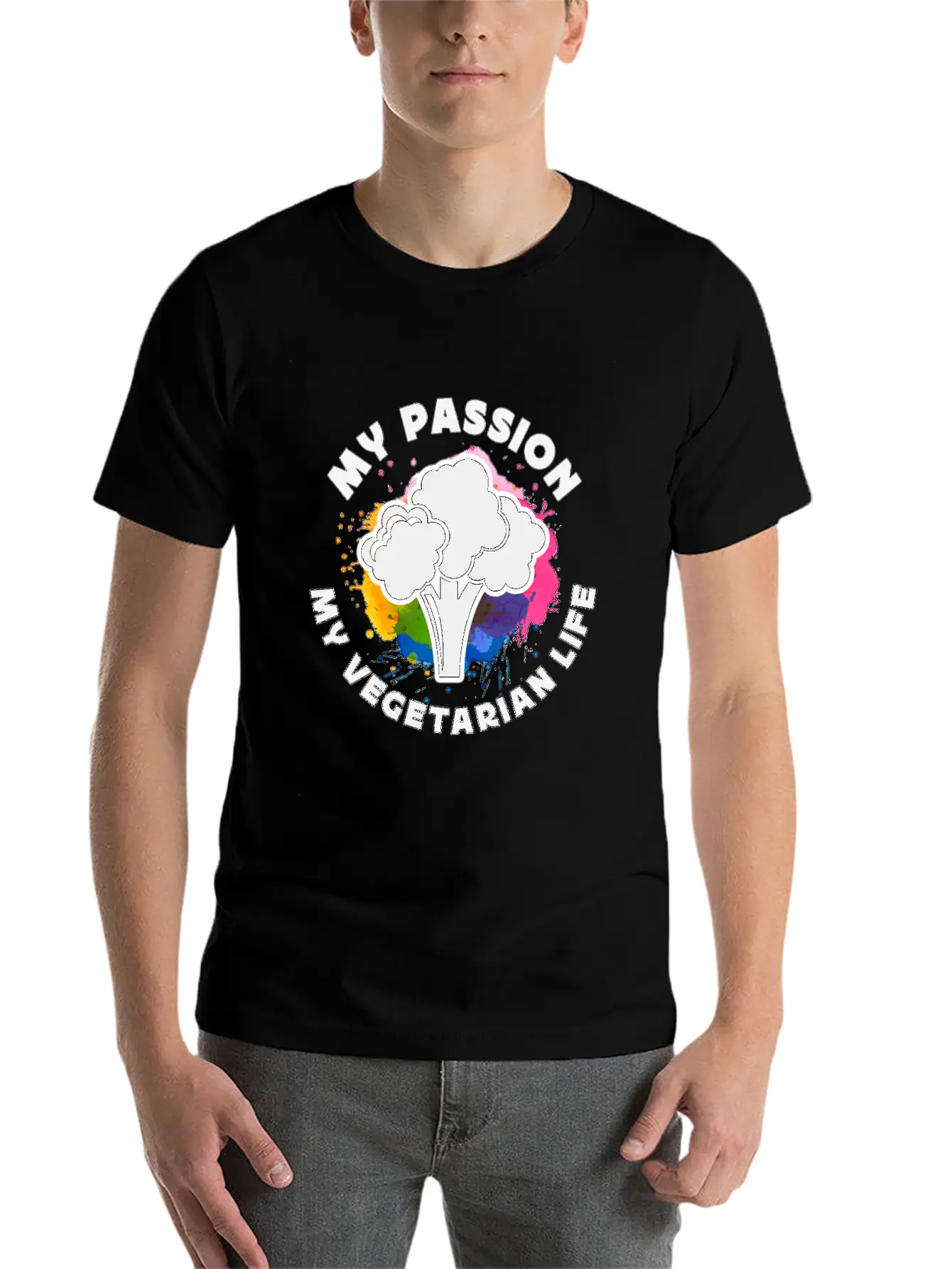 Vegetarian My Passion My Vegetarian Healthy Eating Breathable Soft Cotton T-Shirt – Timeless Casual Look