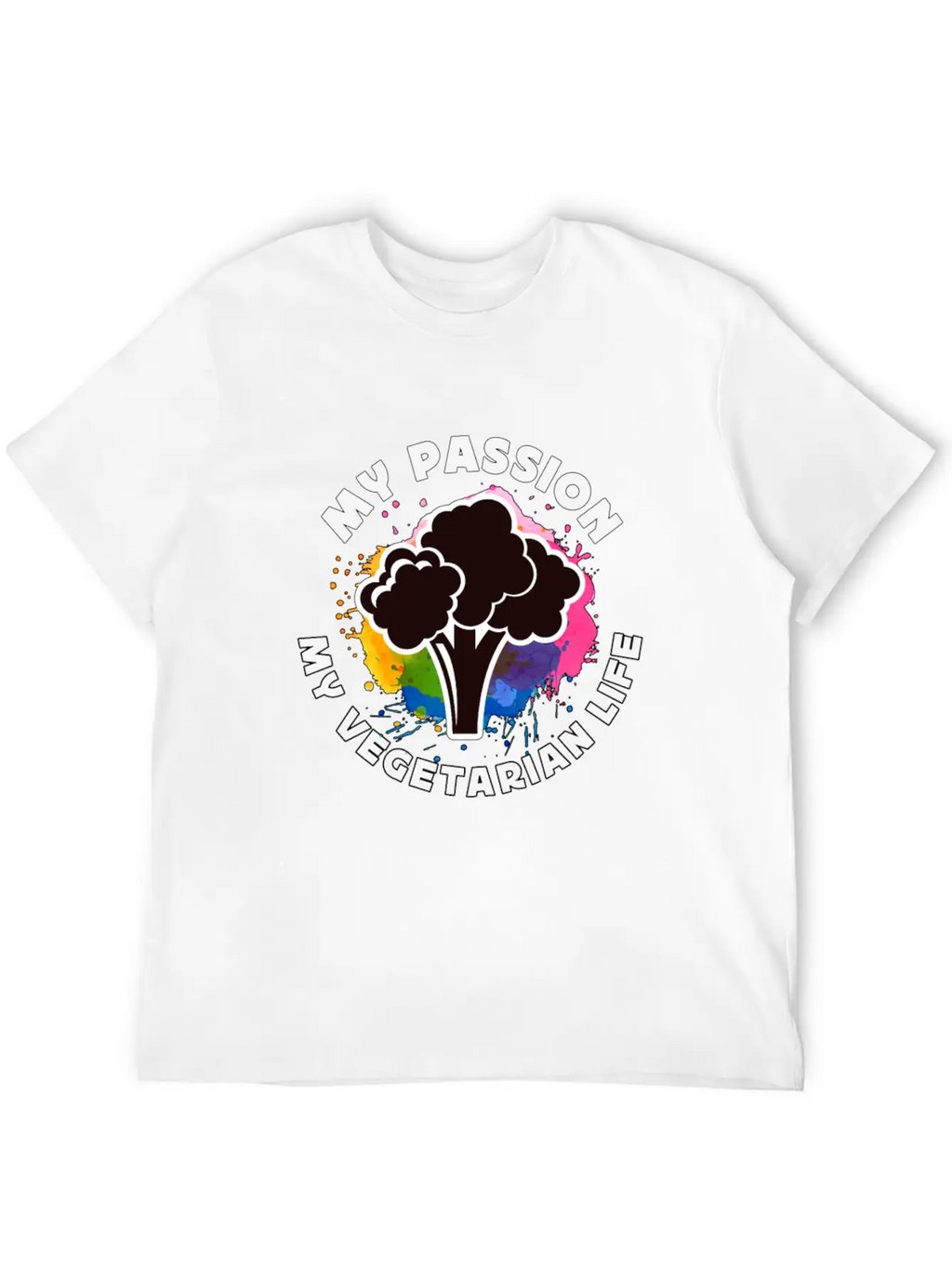 Vegetarian My Passion My Vegetarian Healthy Eating Breathable Soft Cotton T-Shirt – Timeless Casual Look