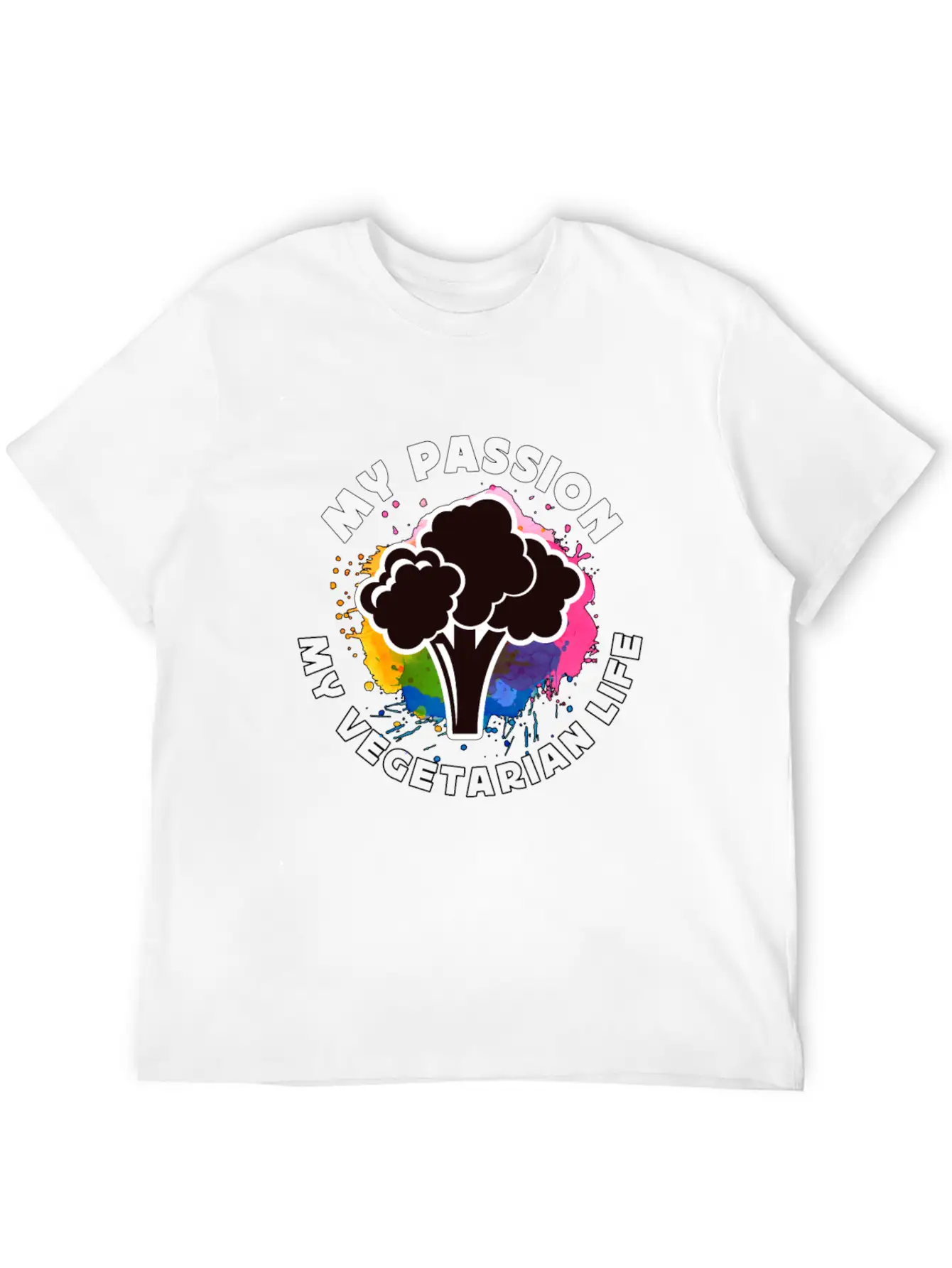 Vegetarian My Passion My Vegetarian Healthy Eating Breathable Soft Cotton T-Shirt – Timeless Casual Look