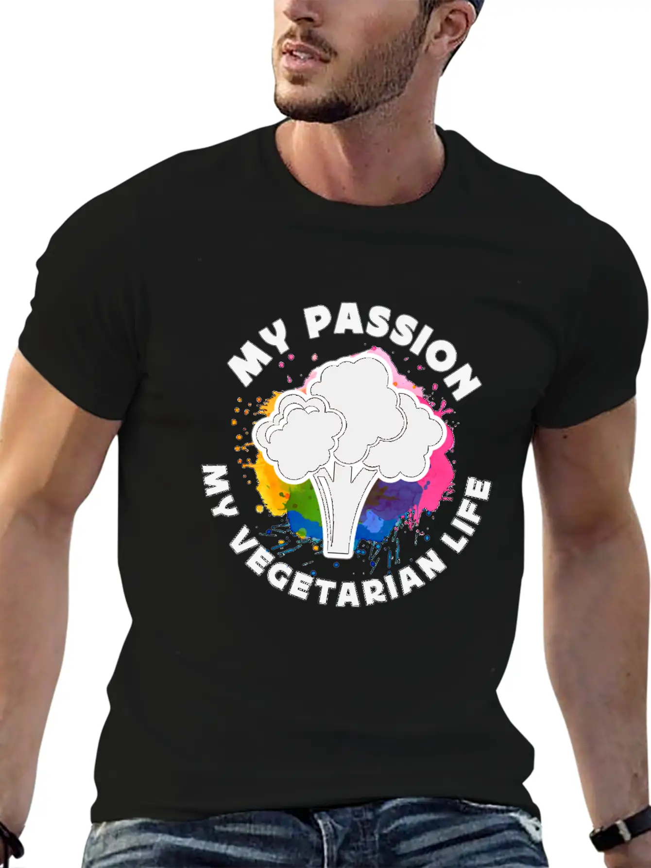 Vegetarian My Passion My Vegetarian Healthy Eating Breathable Soft Cotton T-Shirt – Timeless Casual Look