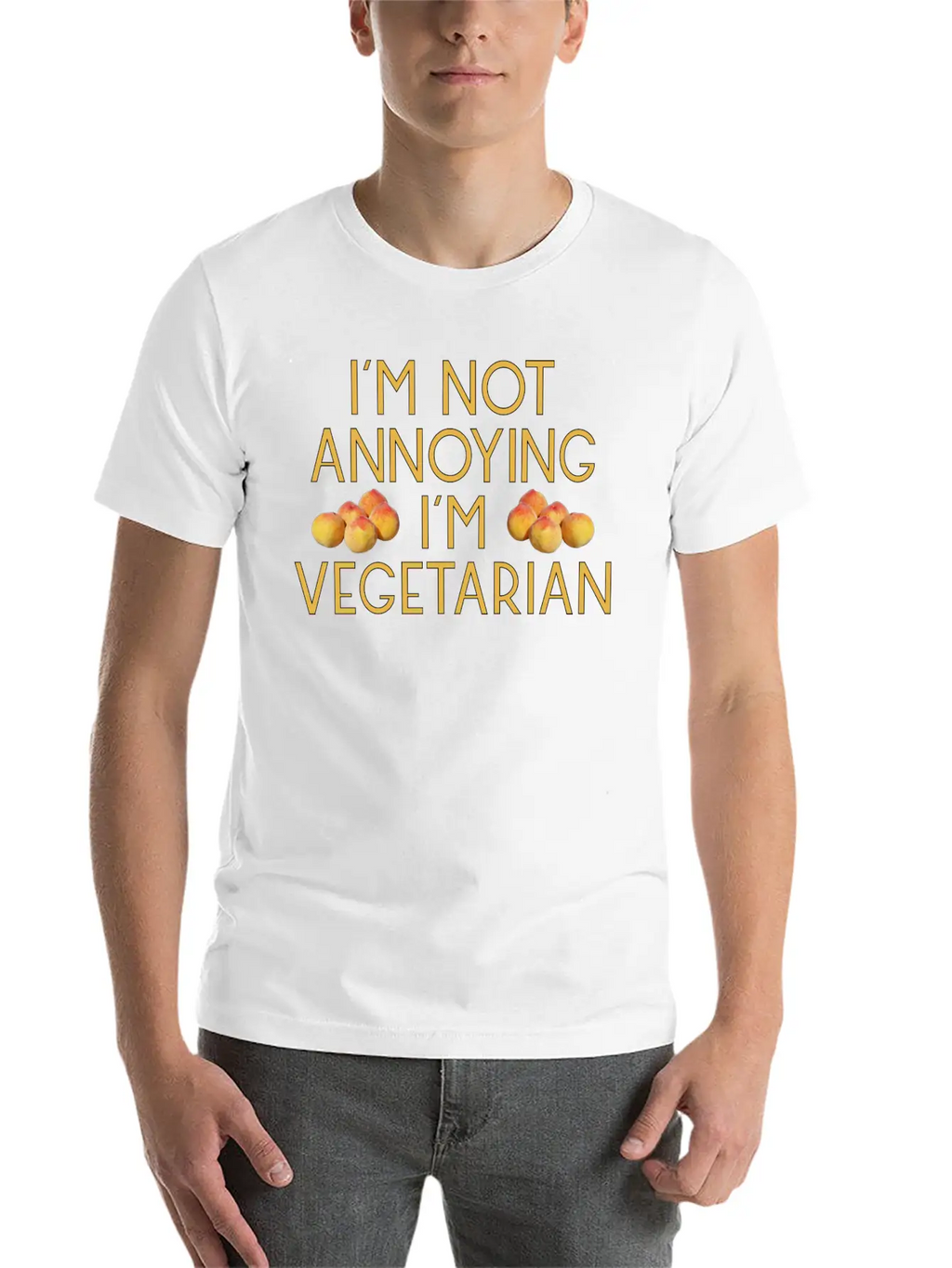 Vegetarian Vegan Veggie Pfirsich Peach12 Essential Cotton Tee For Daily Outfits – Unisex Style