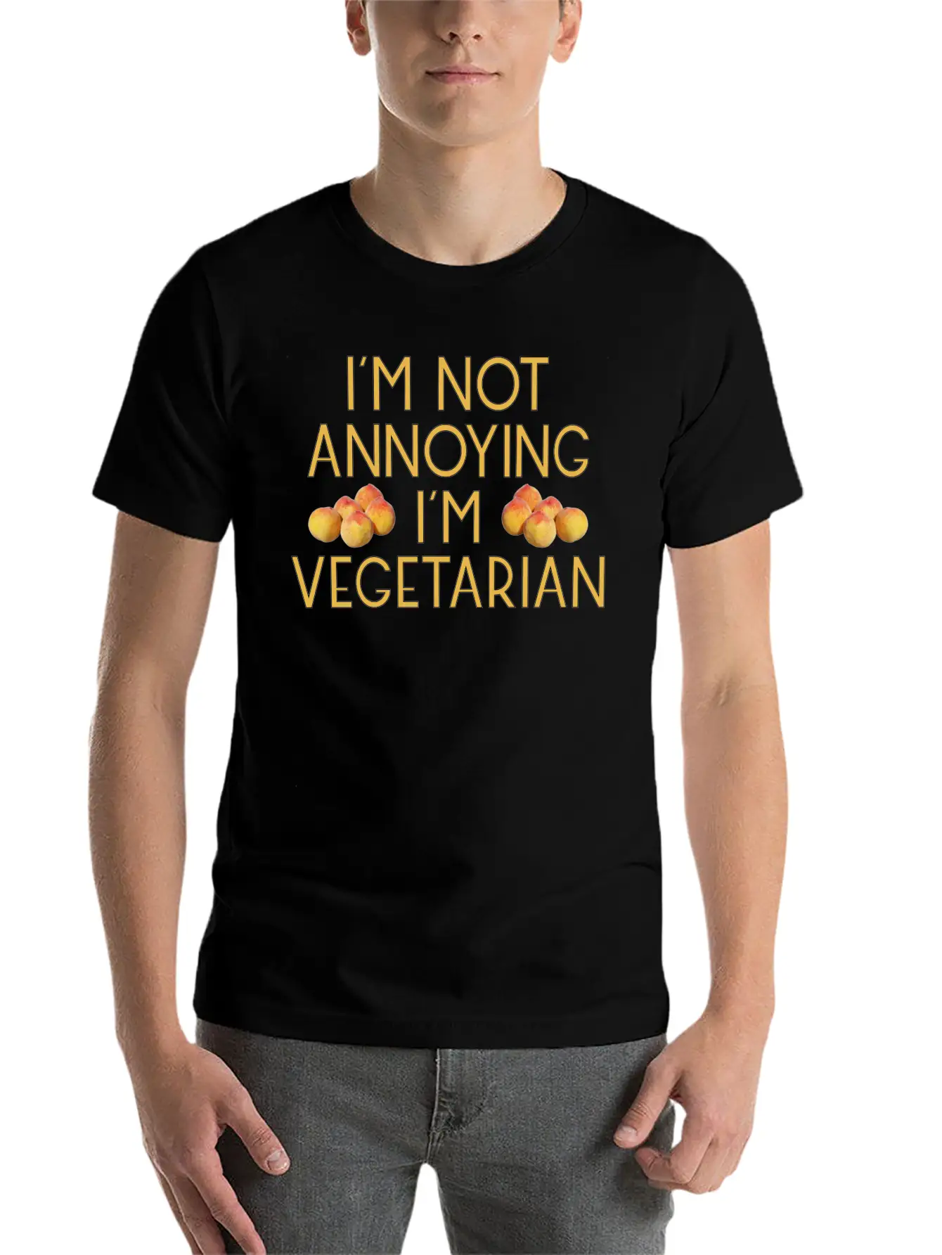 Vegetarian Vegan Veggie Pfirsich Peach12 Essential Cotton Tee For Daily Outfits – Unisex Style