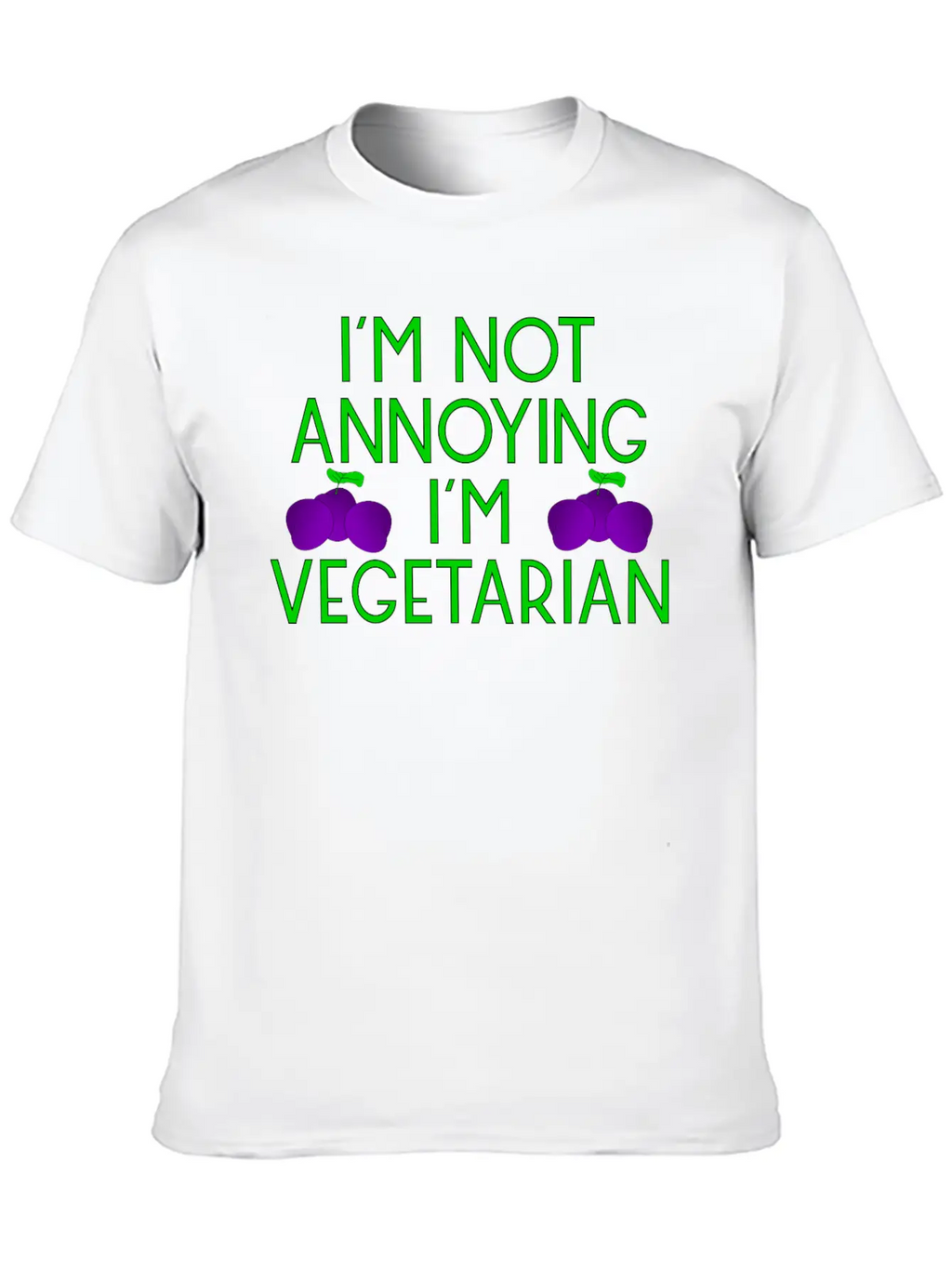 Vegetarian Vegan Veggie Pflaumen Plum Zwetschgen6 Basic Graphic T-Shirt – Daily Comfort In Soft Cotton