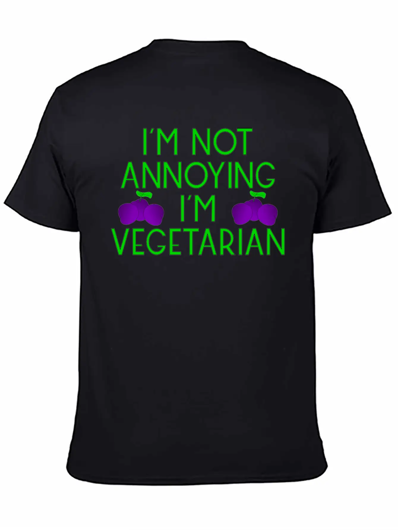 Vegetarian Vegan Veggie Pflaumen Plum Zwetschgen6 Basic Graphic T-Shirt – Daily Comfort In Soft Cotton