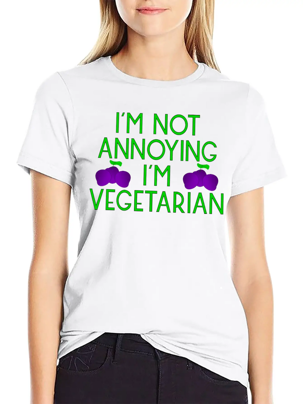 Vegetarian Vegan Veggie Pflaumen Plum Zwetschgen6 Basic Graphic T-Shirt – Daily Comfort In Soft Cotton