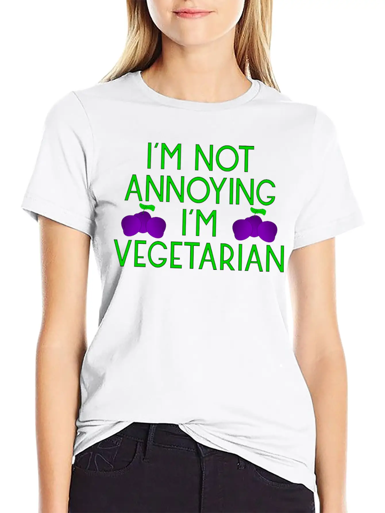 Vegetarian Vegan Veggie Pflaumen Plum Zwetschgen6 Basic Graphic T-Shirt – Daily Comfort In Soft Cotton