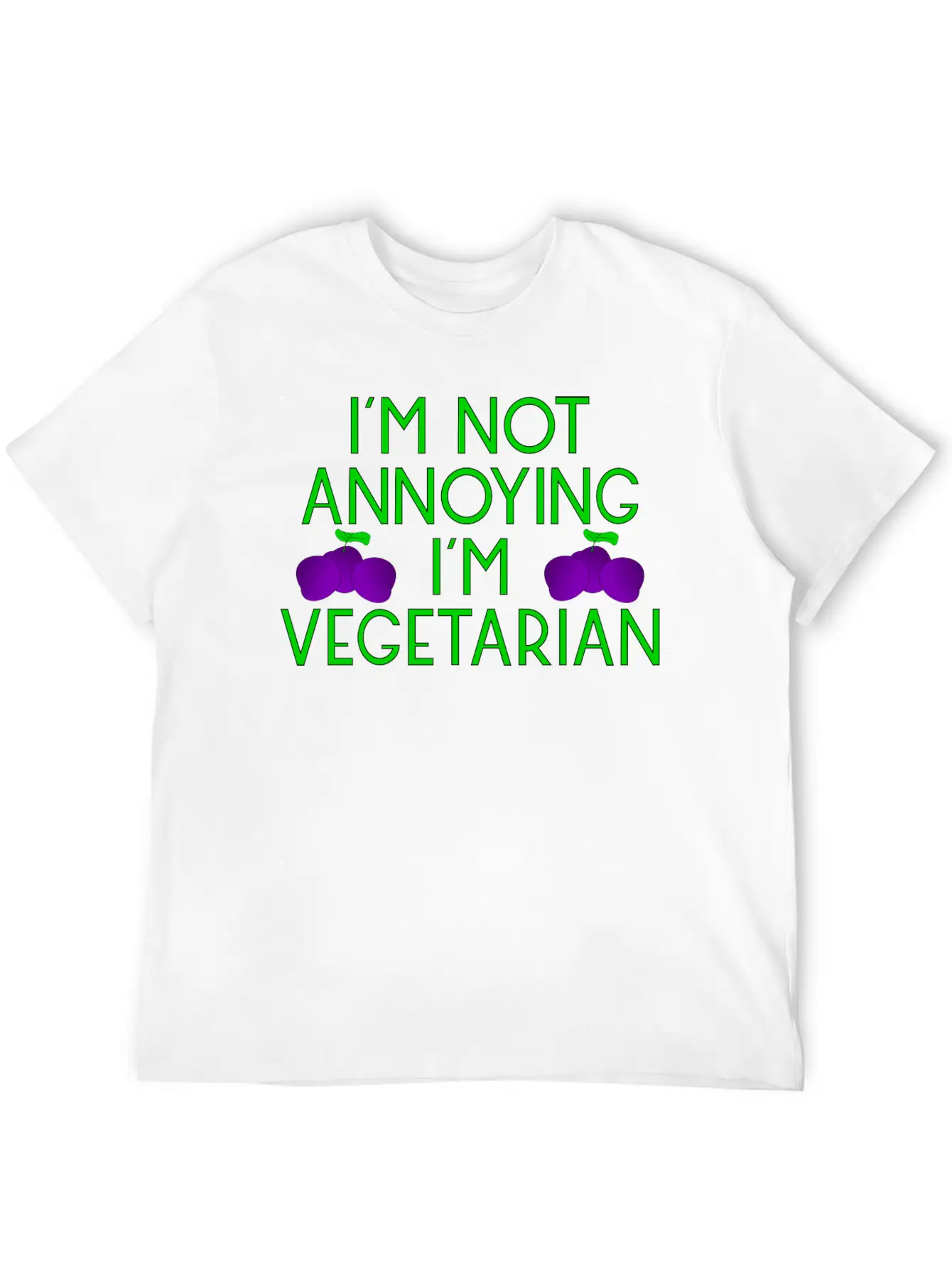 Vegetarian Vegan Veggie Pflaumen Plum Zwetschgen6 Basic Graphic T-Shirt – Daily Comfort In Soft Cotton