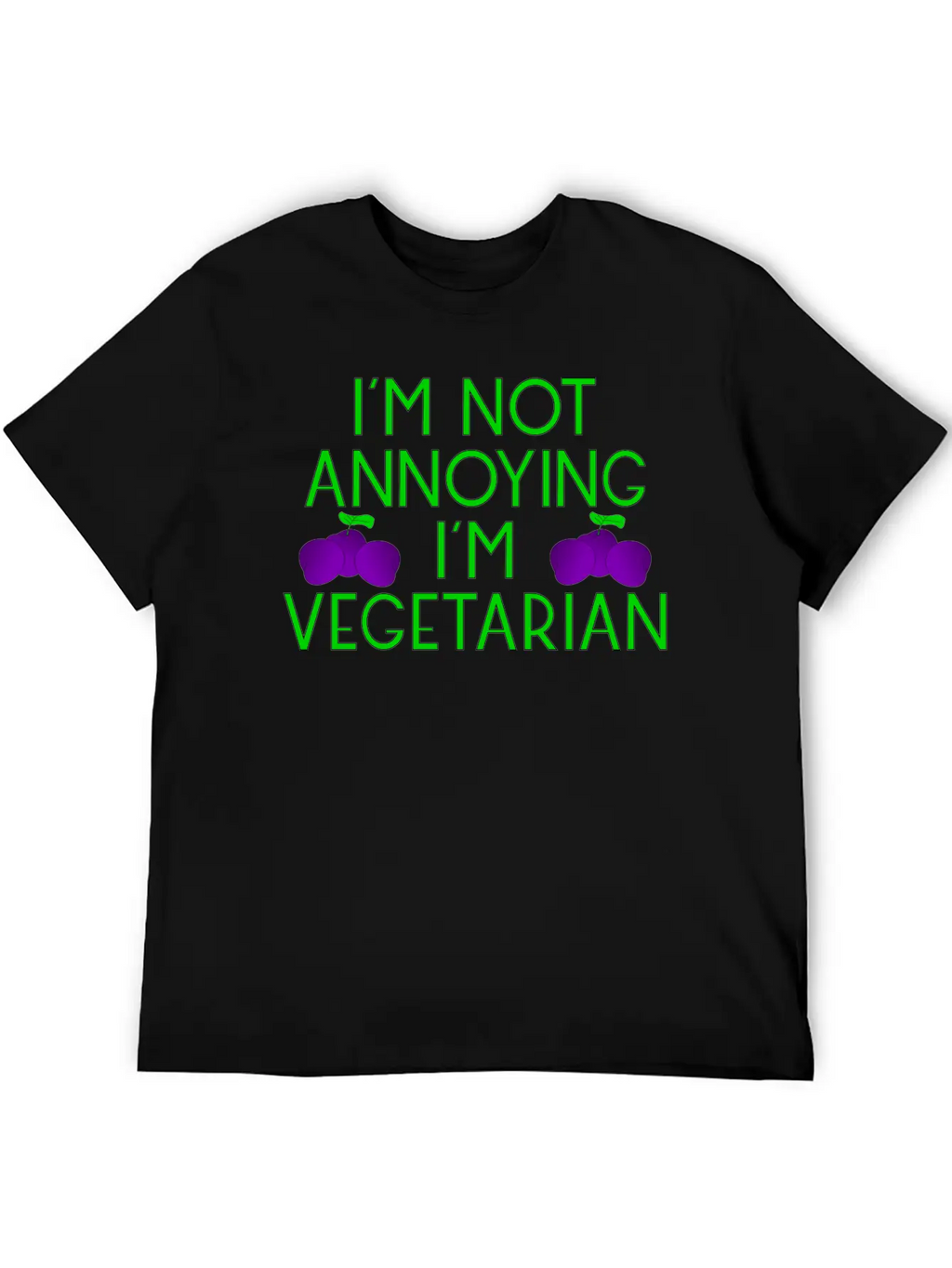 Vegetarian Vegan Veggie Pflaumen Plum Zwetschgen6 Basic Graphic T-Shirt – Daily Comfort In Soft Cotton